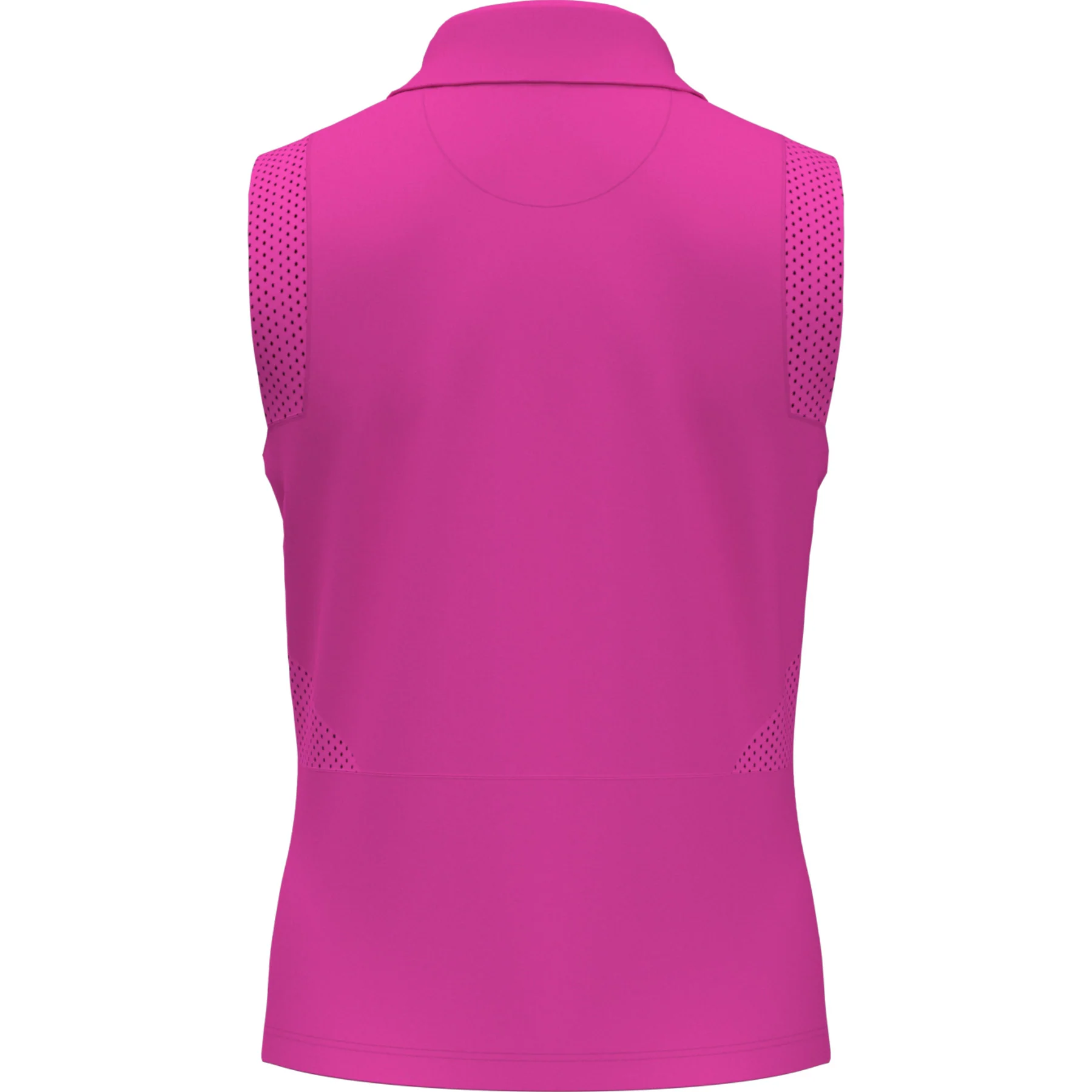 Women's 1/4 Zip Mesh Block Sleeveless Golf Polo Shirt In Cheeky Pink - Image 3