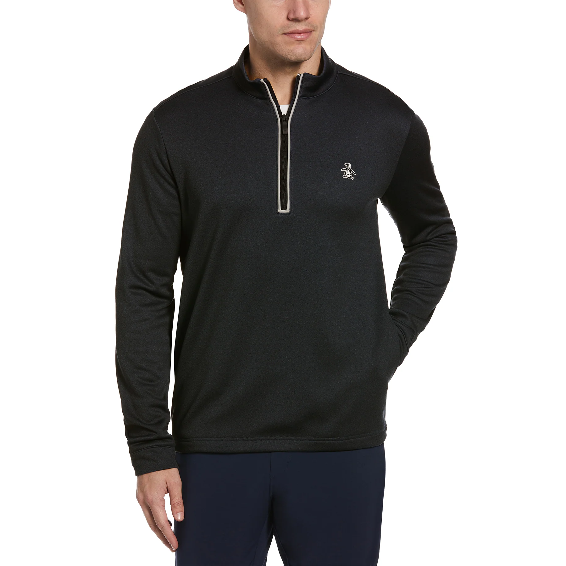 Quarter Zip Golf Pullover In Caviar