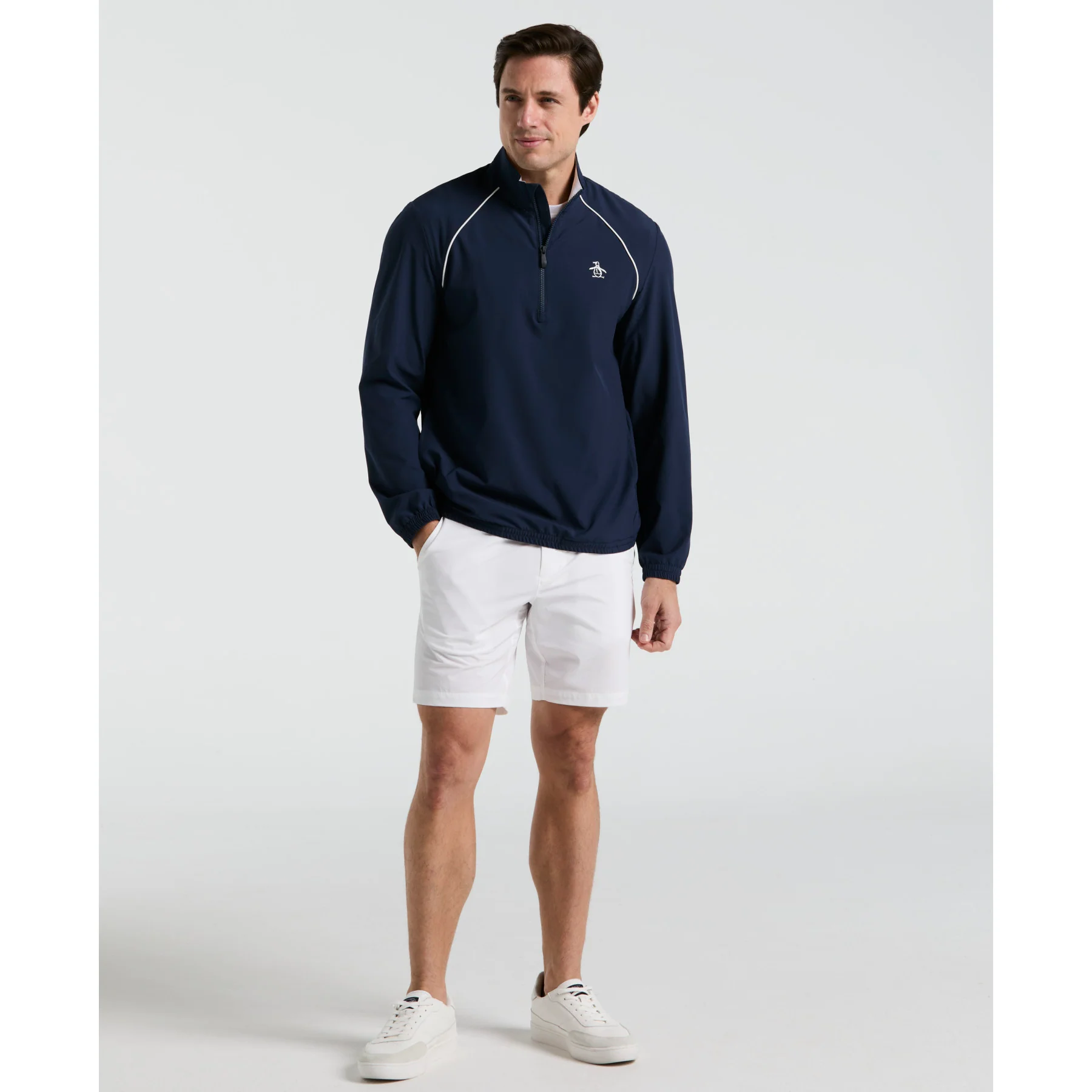 1/4 Zip Tennis Jacket In Black Iris - Image 4