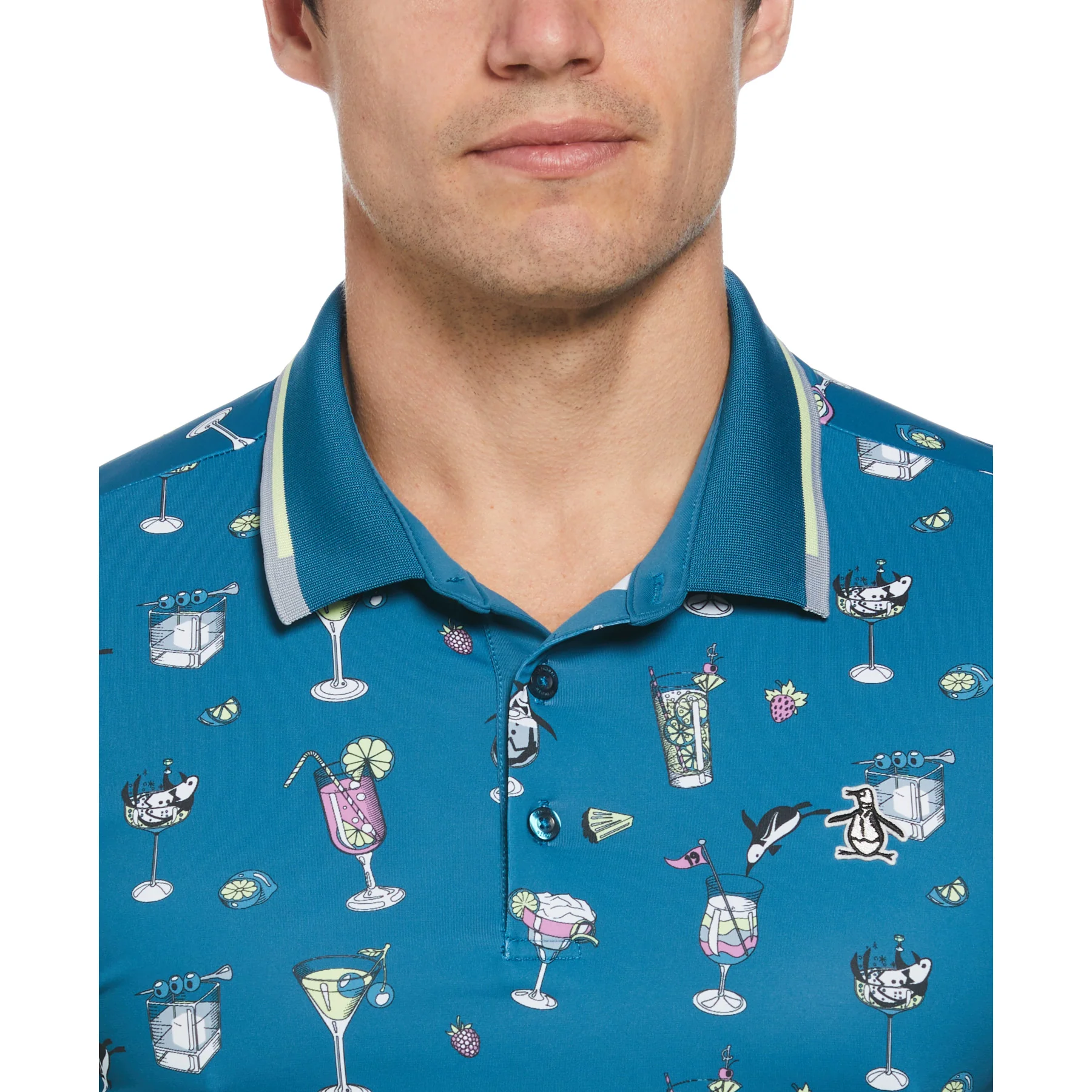 19th Hole Printed Golf Polo Shirt In Corsair - Image 3