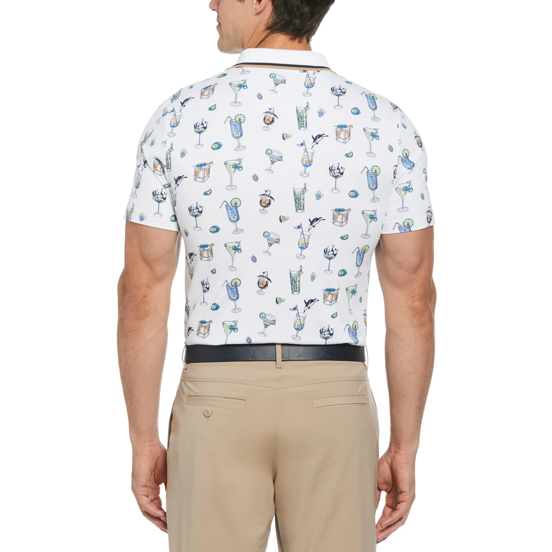 19th Hole Printed Golf Polo Shirt In Bright White - Image 2