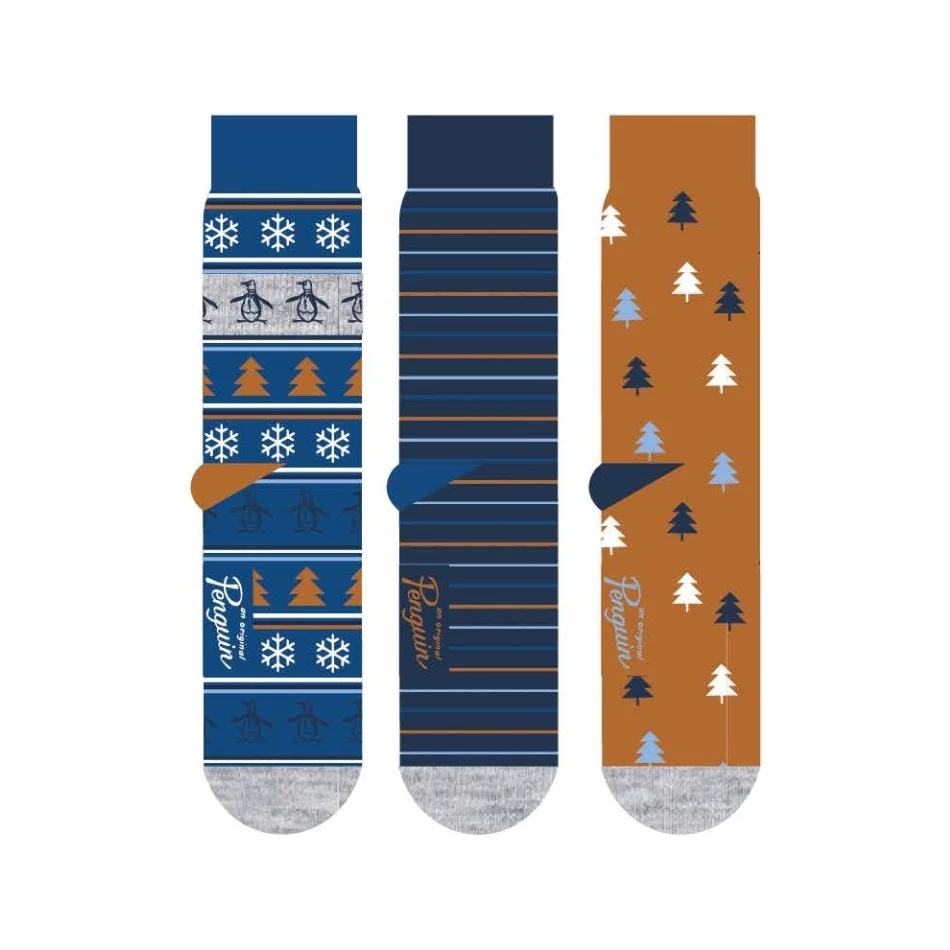 3 Pack Fairisle Ankle Socks In Dusty Blue - Image 4