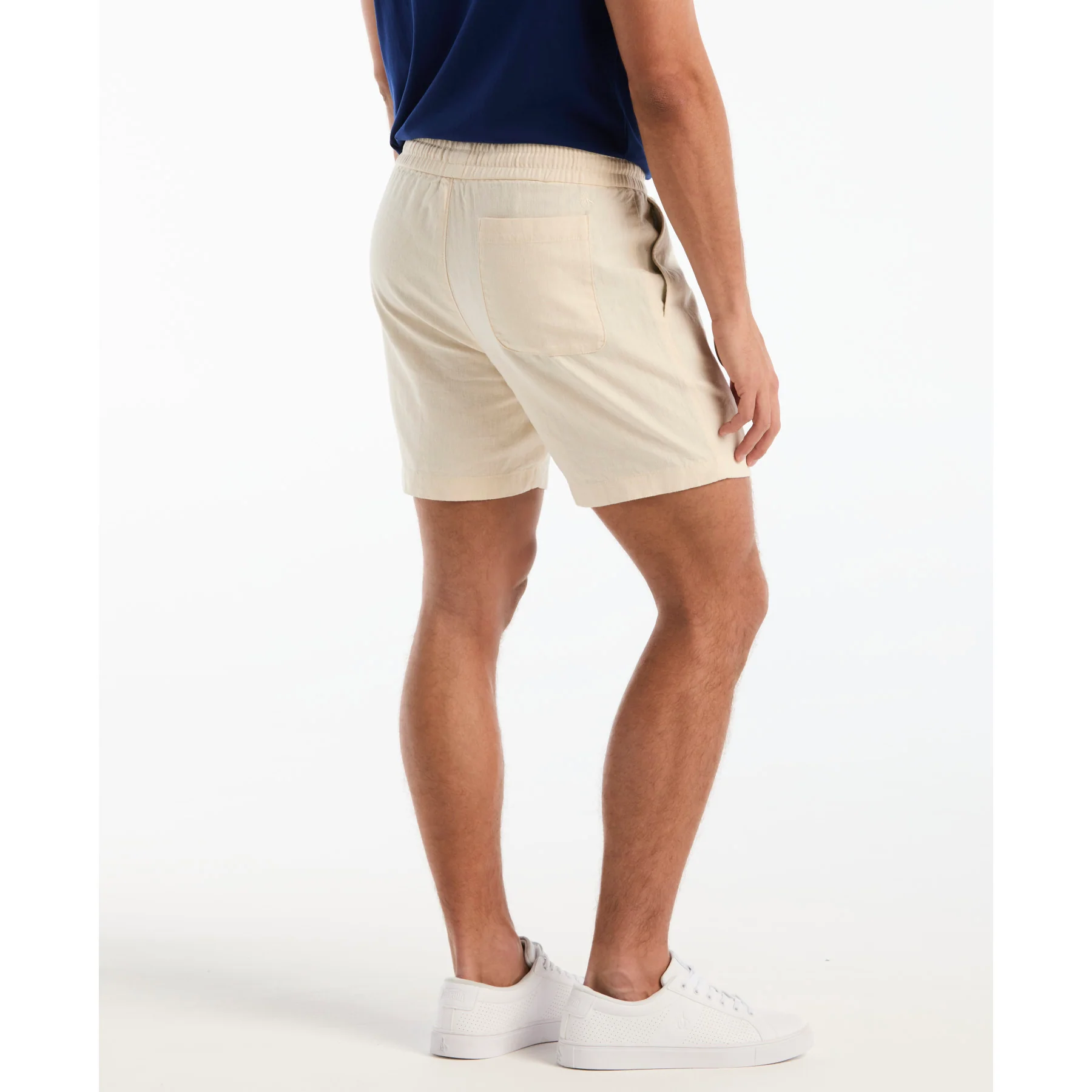 6" Linen Cotton Shorts In Birch - Image 3