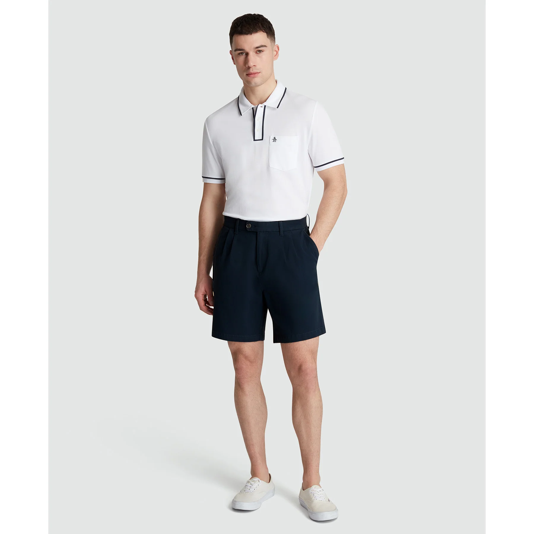 7" Pleated Shorts In Dark Sapphire