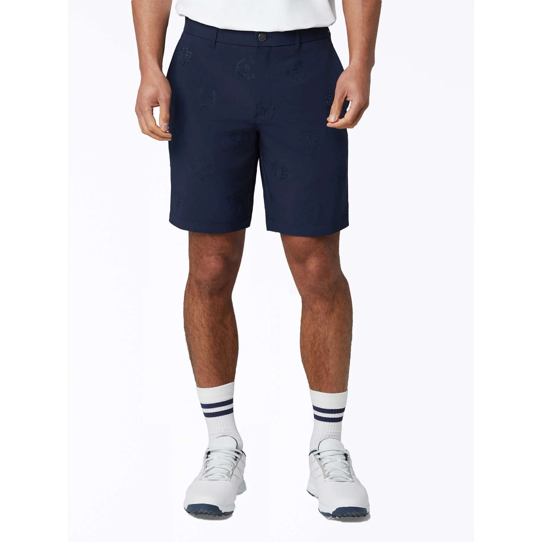 9" Victory Crest Embroidered Golf Shorts In Black Iris - Image 2