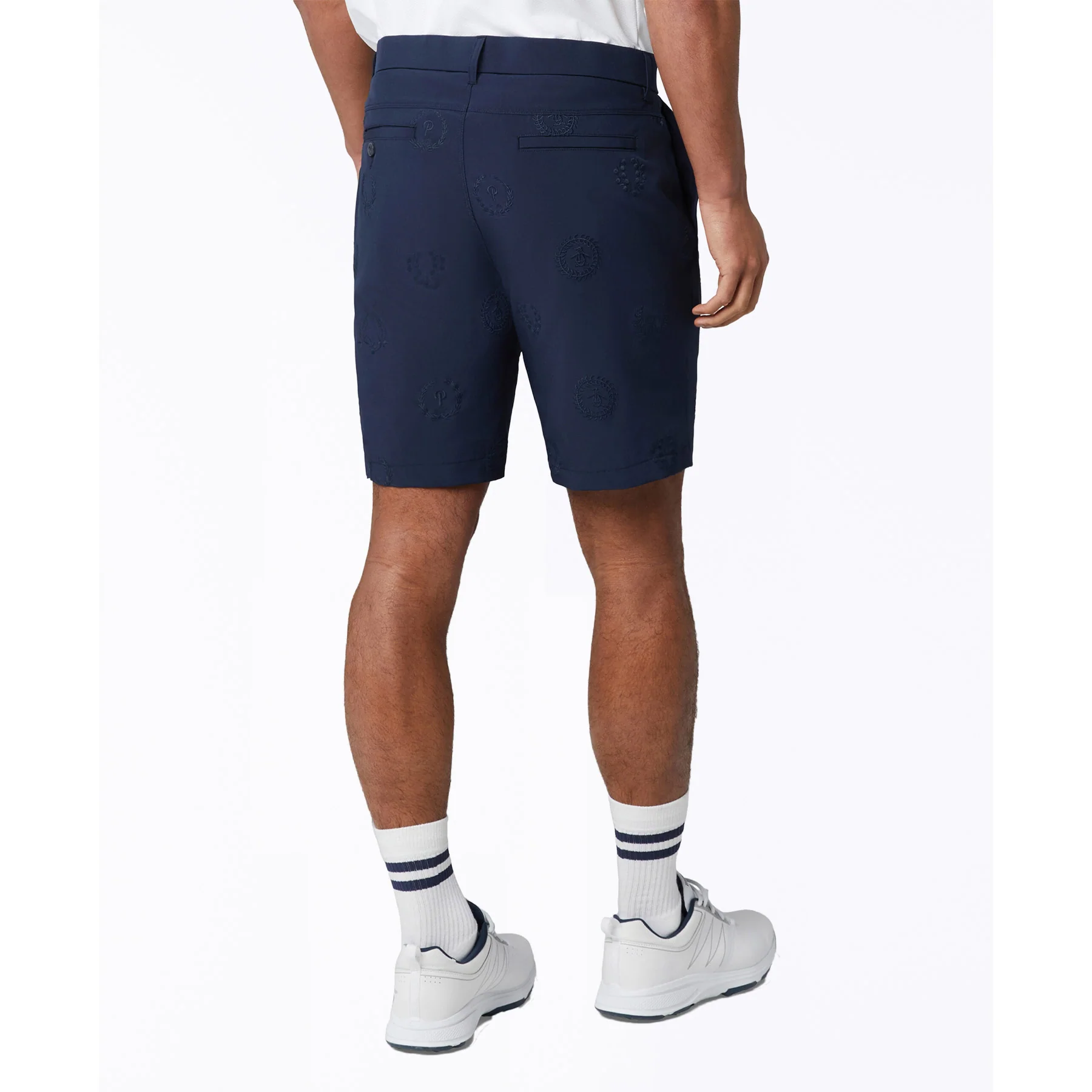 9" Victory Crest Embroidered Golf Shorts In Black Iris - Image 3