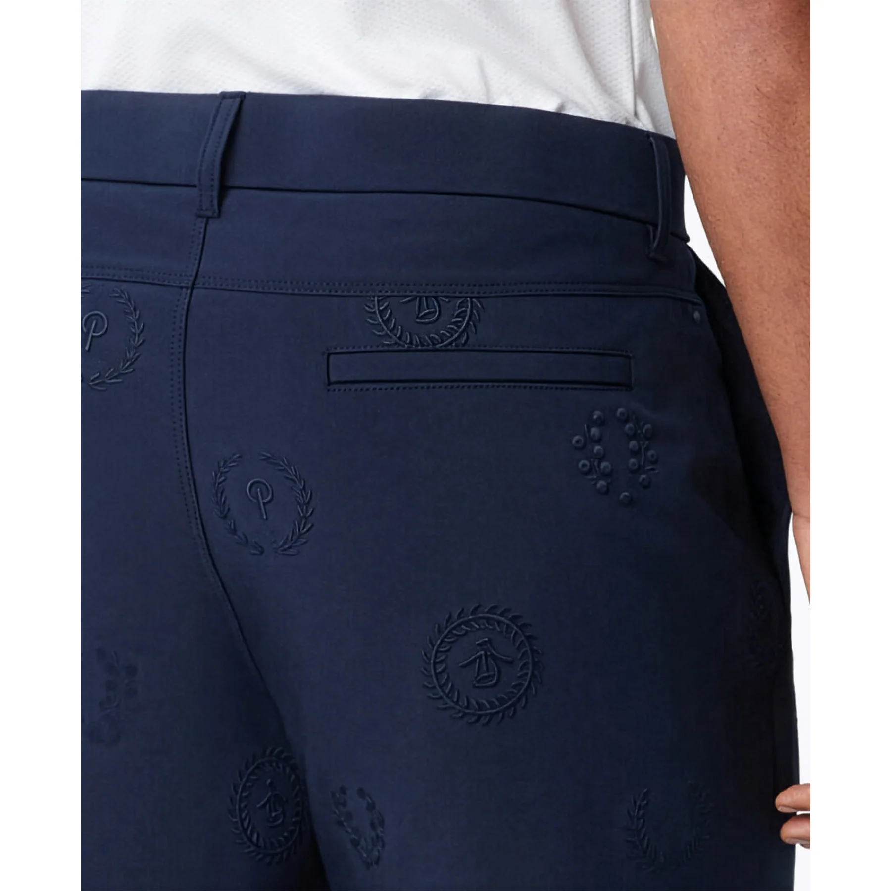9" Victory Crest Embroidered Golf Shorts In Black Iris - Image 4