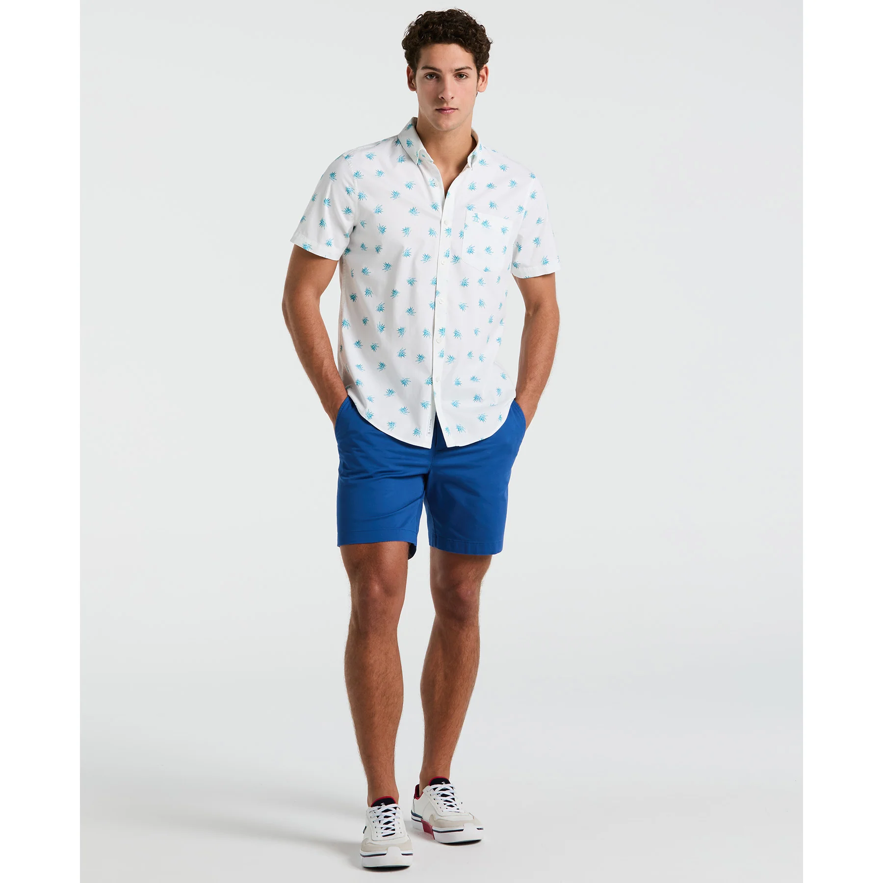 Agave Print Short Sleeve Shirt In Bright White - Image 4