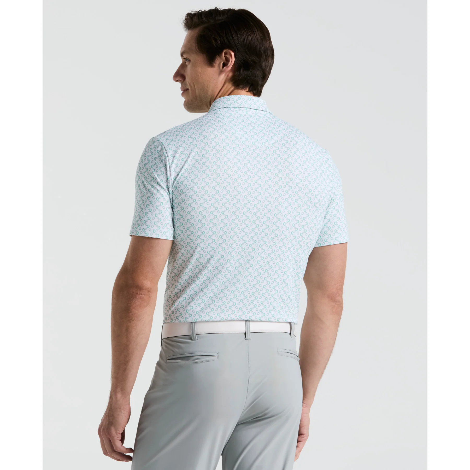 All Over Lifesaver Print Golf Polo Shirt In Bright White - Image 2
