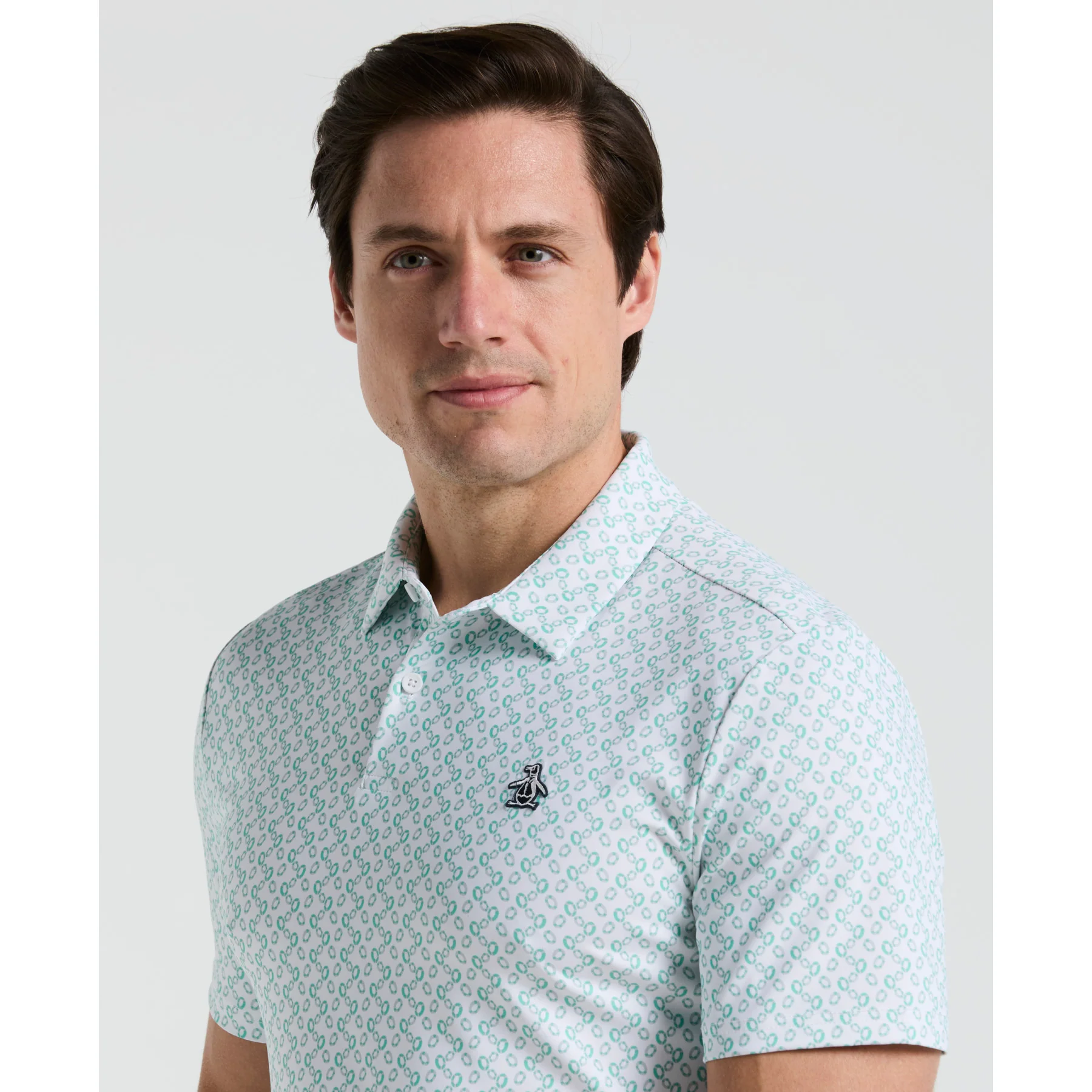 All Over Lifesaver Print Golf Polo Shirt In Bright White - Image 3