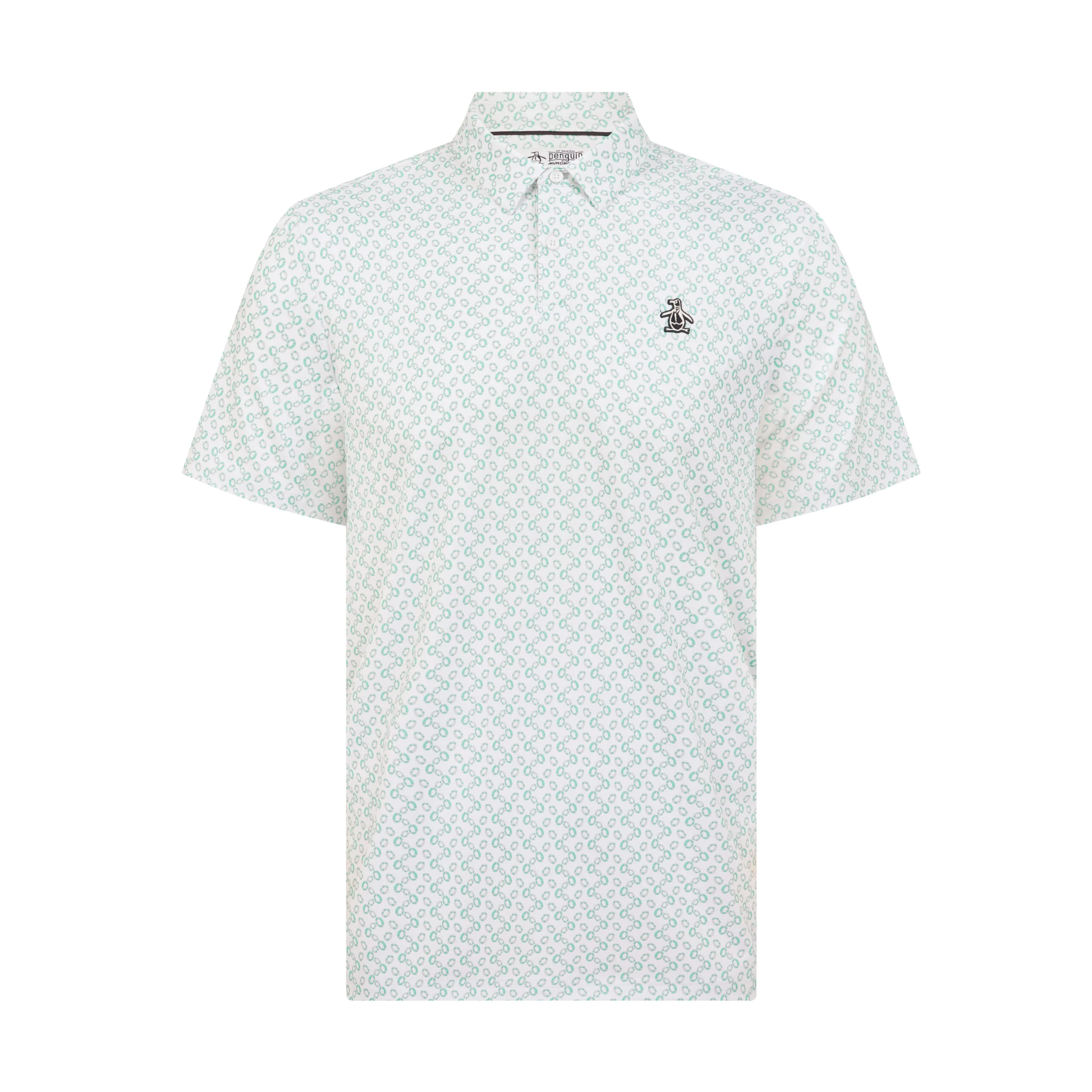 All Over Lifesaver Print Golf Polo Shirt In Bright White - Image 5
