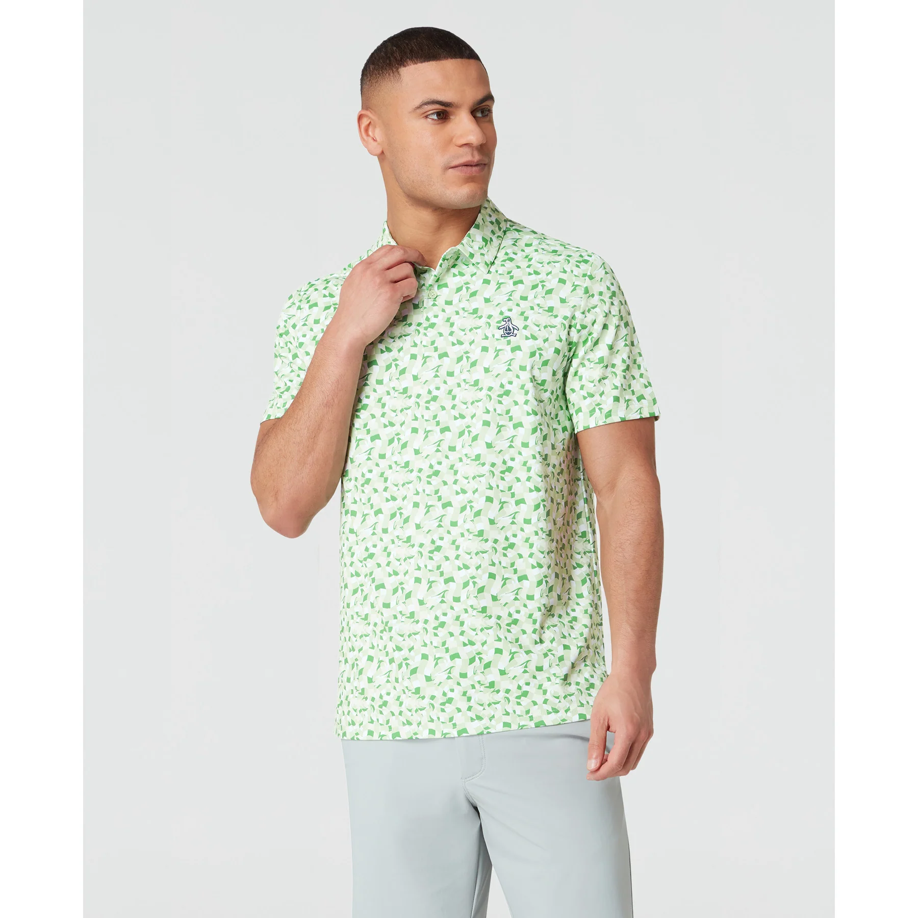 All Over Print Underwater Mosaic Golf Polo Shirt In Sprucestone