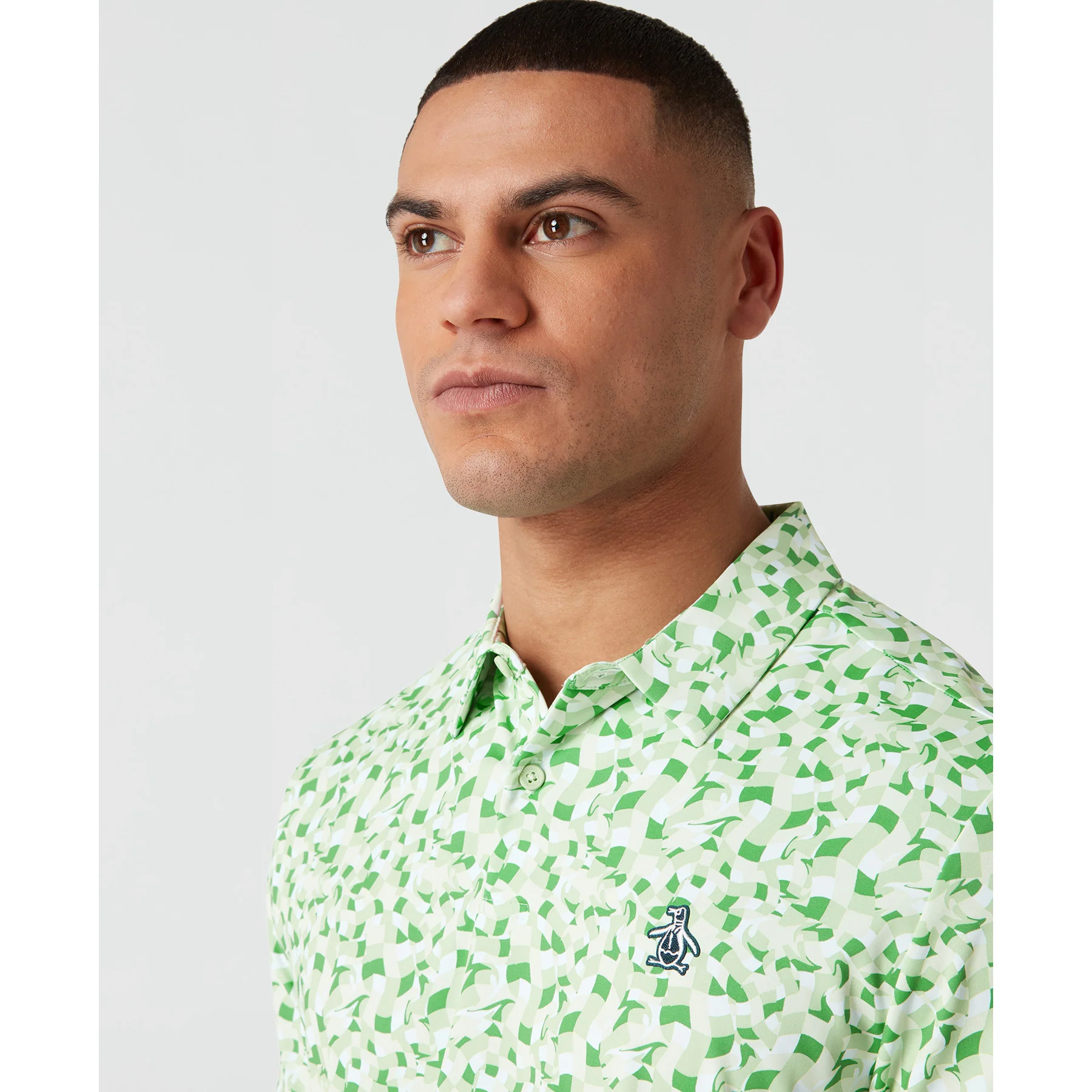 All Over Print Underwater Mosaic Golf Polo Shirt In Sprucestone - Image 3