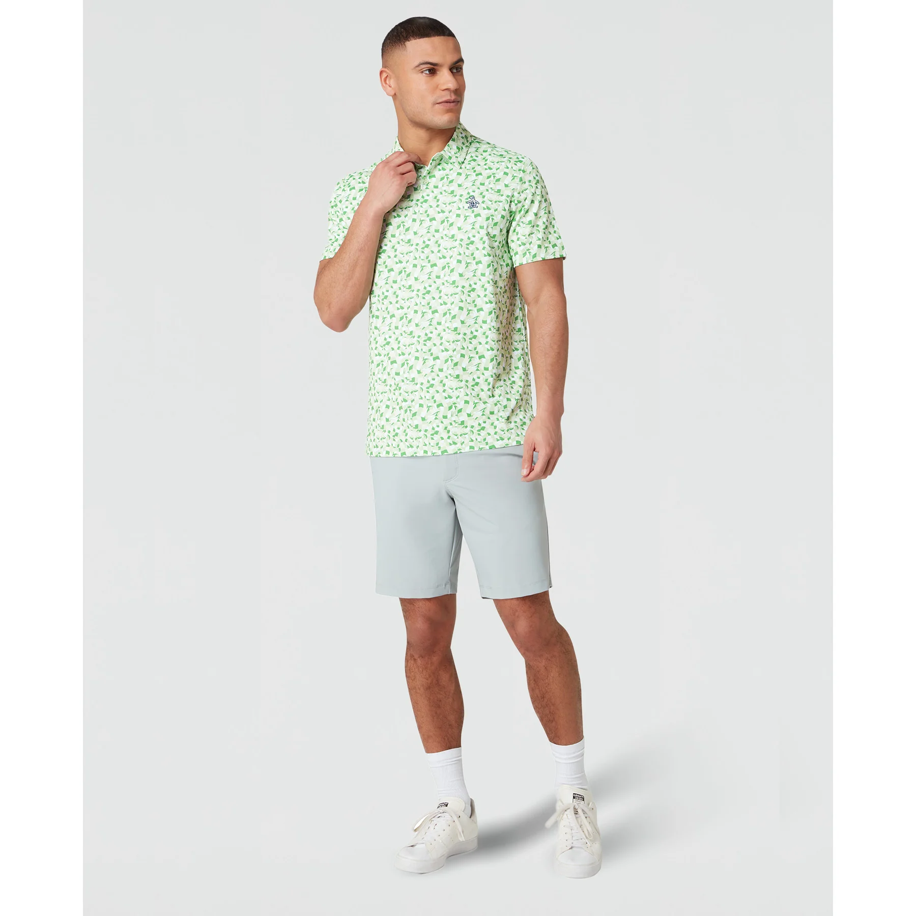 All Over Print Underwater Mosaic Golf Polo Shirt In Sprucestone - Image 4