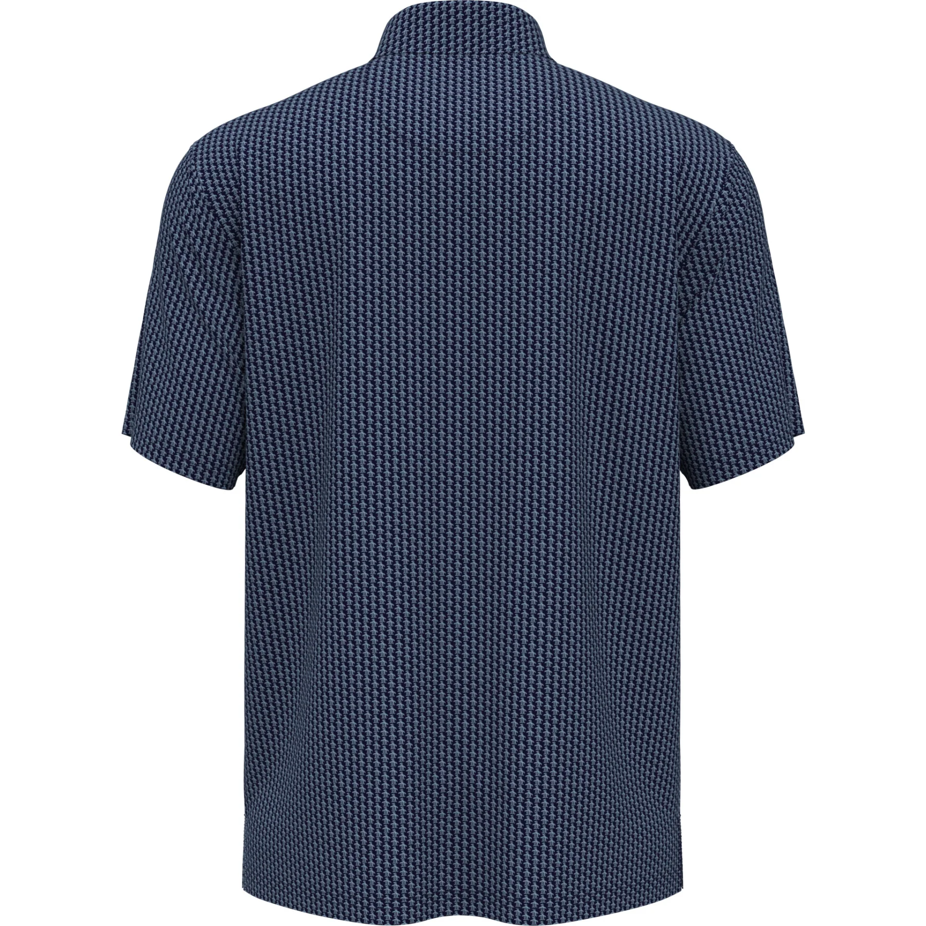 Allover Pete Print Short Sleeve Golf Polo Shirt In Black Iris - Image 3
