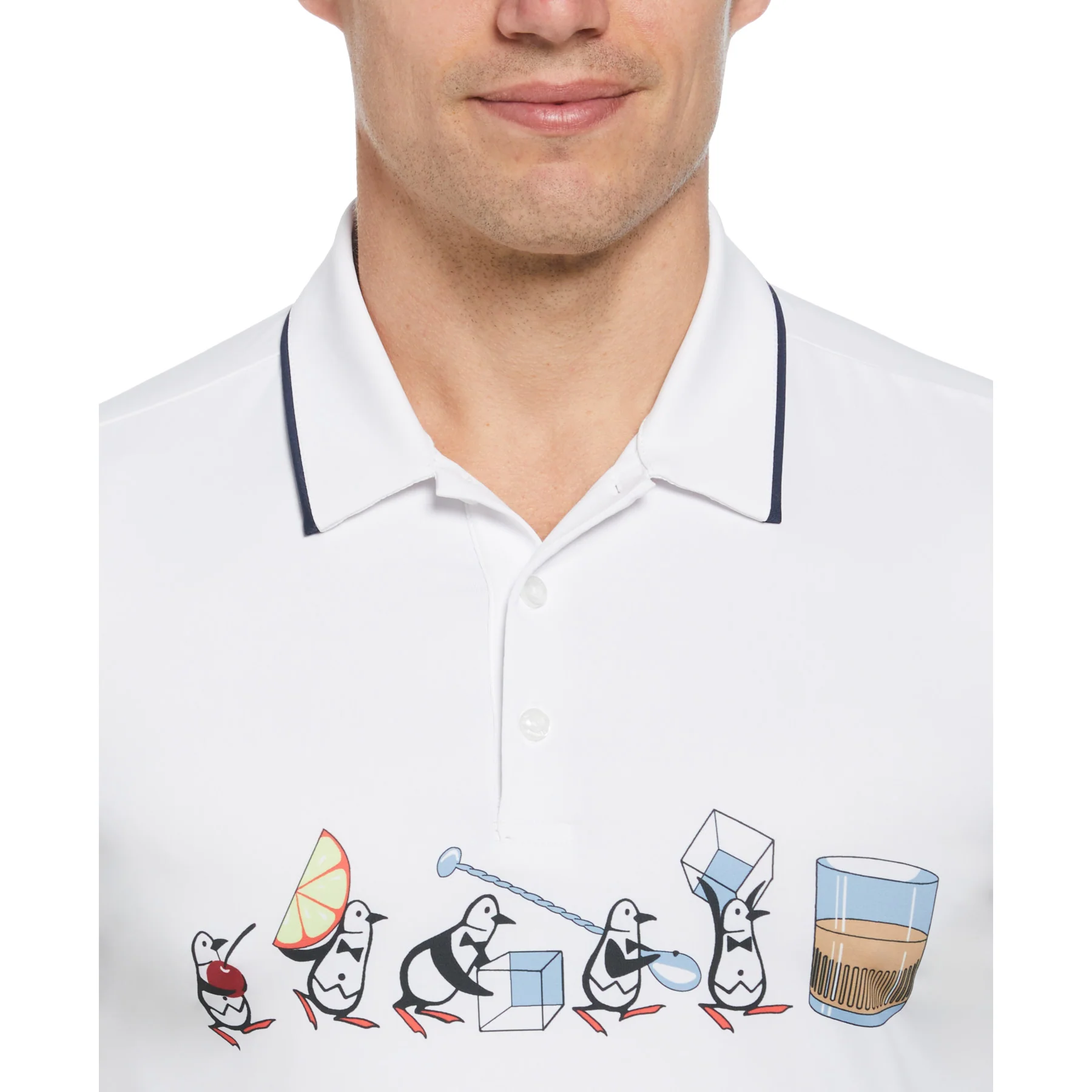 Barback Pete Printed Golf Polo Shirt In Bright White - Image 3