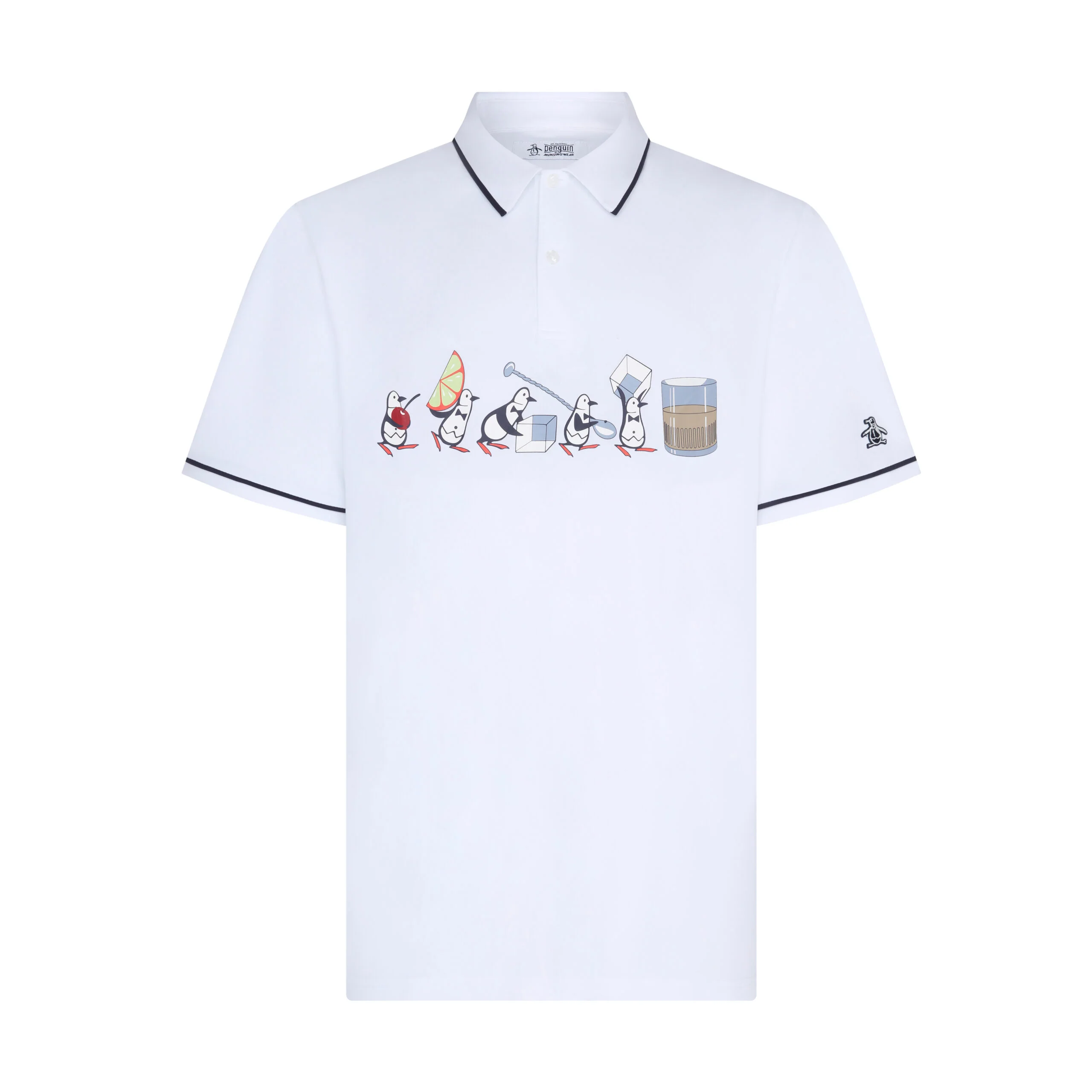 Barback Pete Printed Golf Polo Shirt In Bright White - Image 4