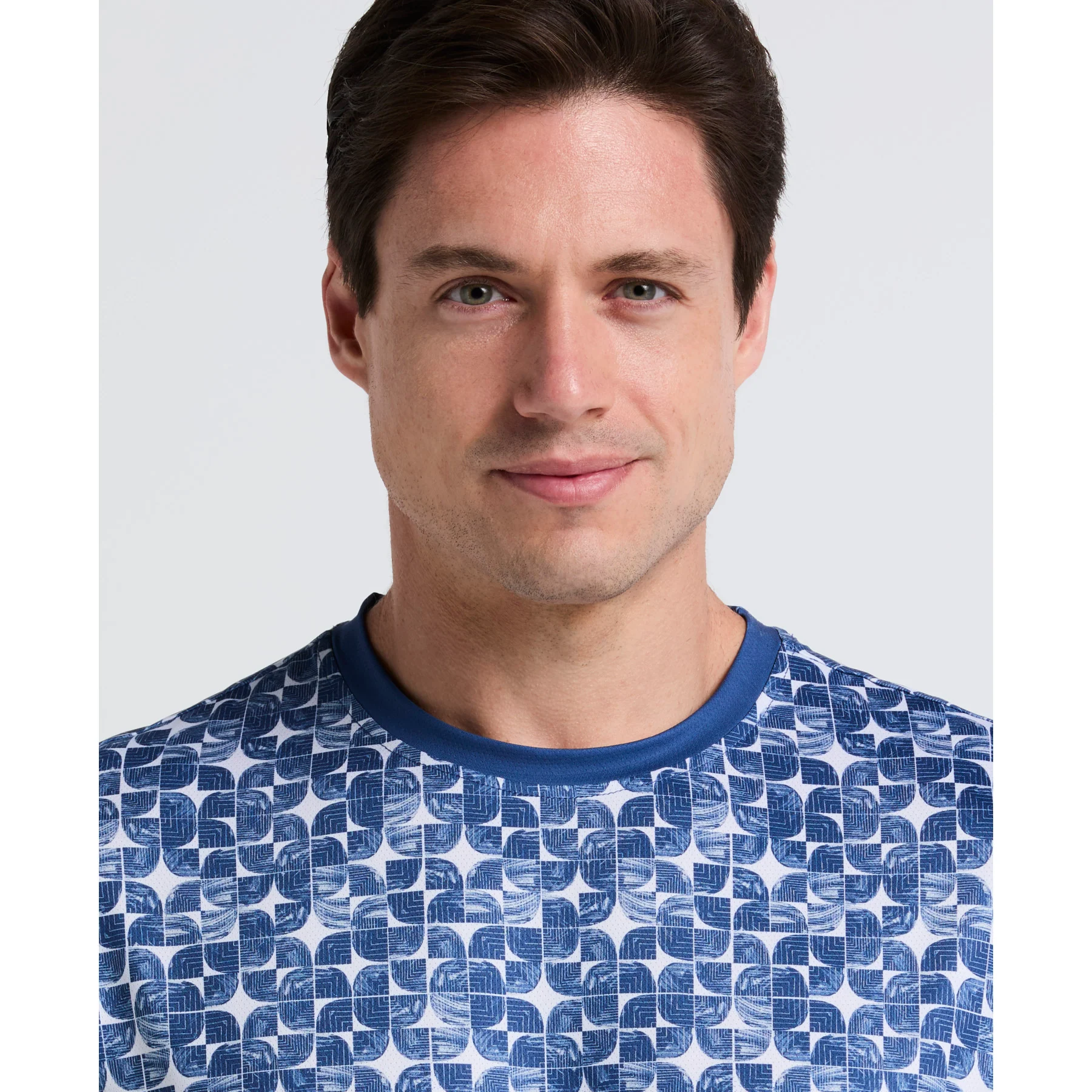 Blocked Graphic Performance Tennis T-Shirt In True Navy - Image 3