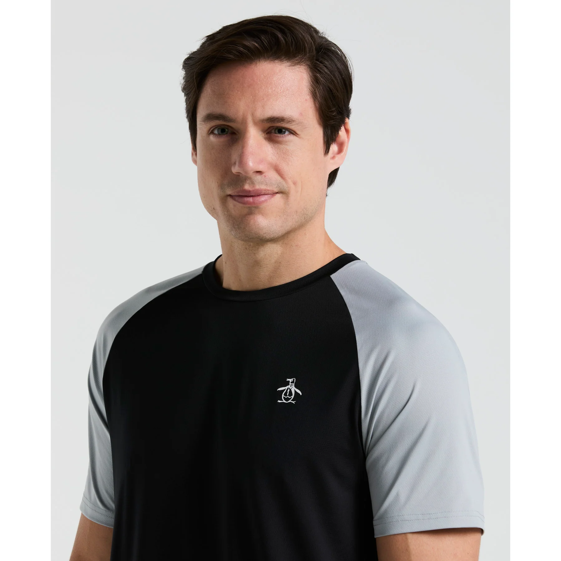 Blocked Performance Tennis T-Shirt In Caviar - Image 3