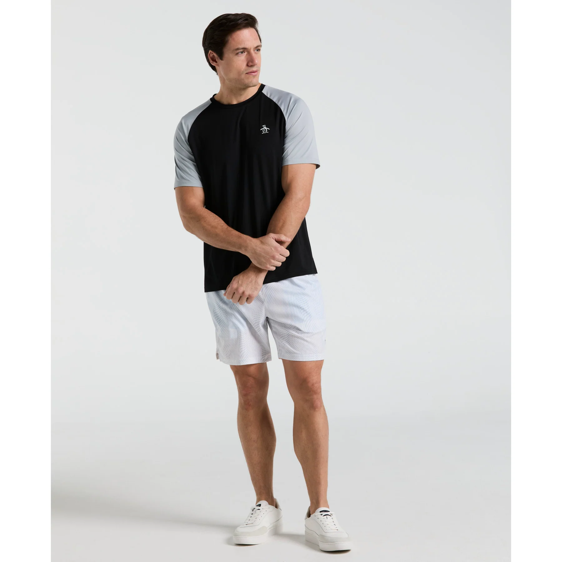 Blocked Performance Tennis T-Shirt In Caviar - Image 4