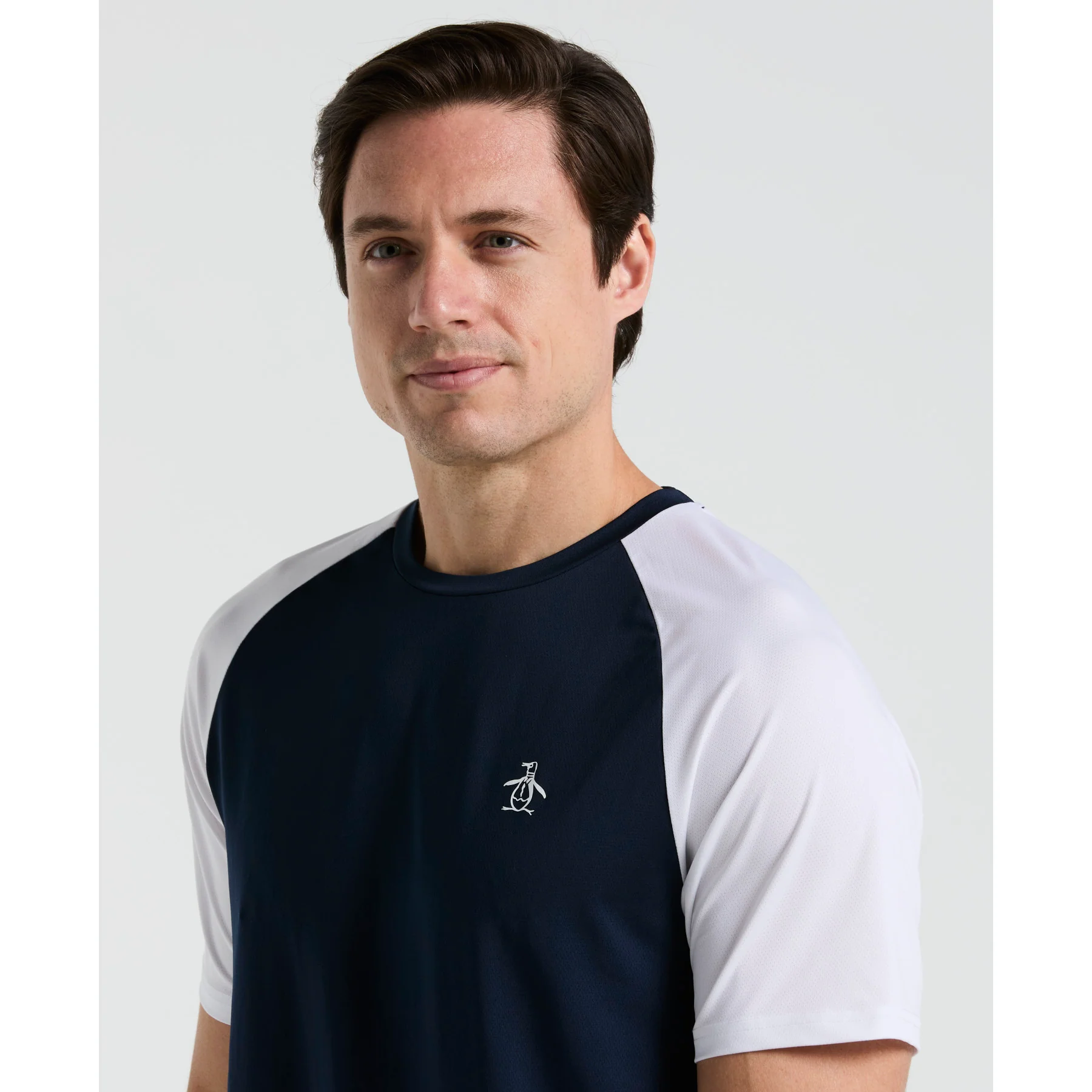Blocked Performance Tennis T-Shirt In Black Iris - Image 3