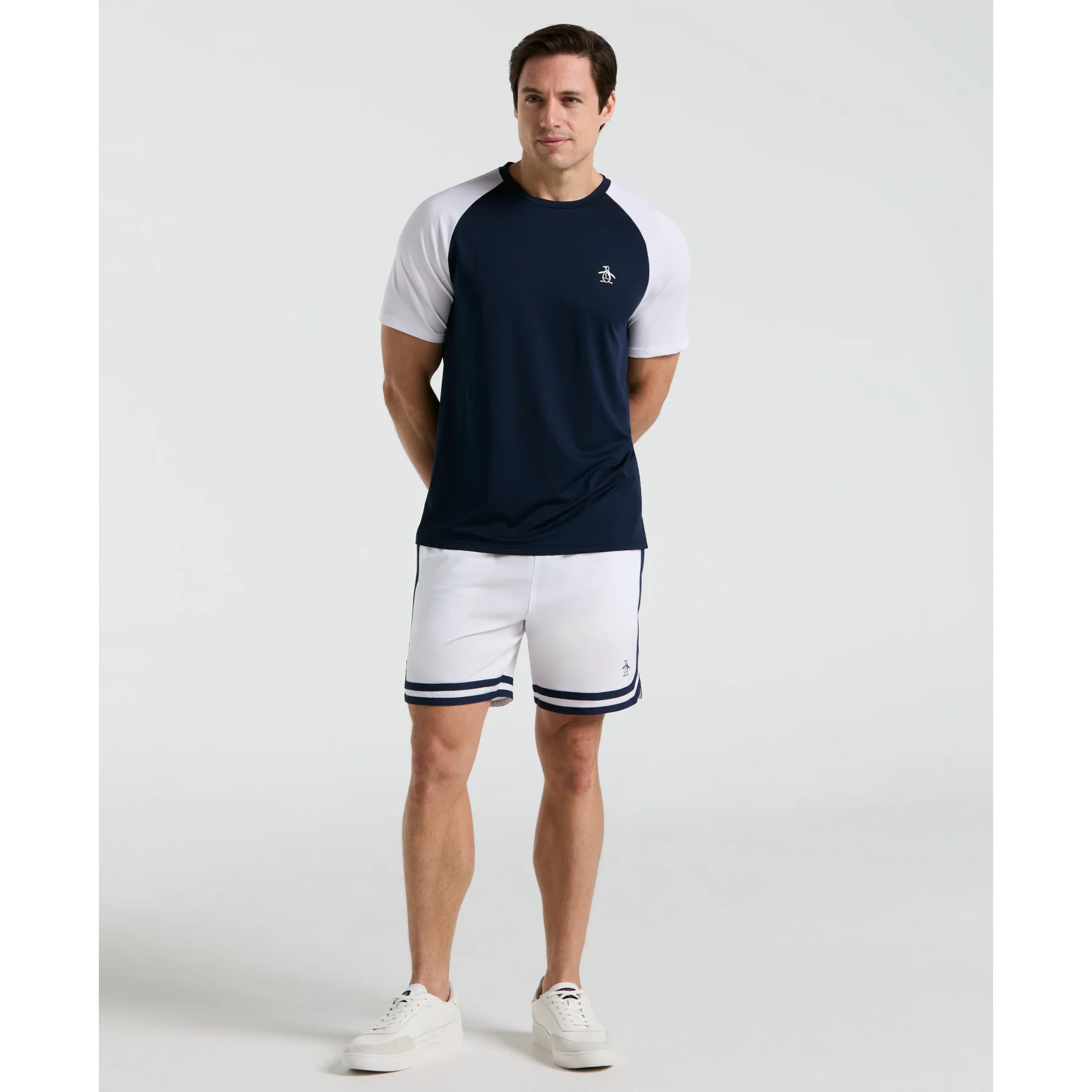 Blocked Performance Tennis T-Shirt In Black Iris - Image 4
