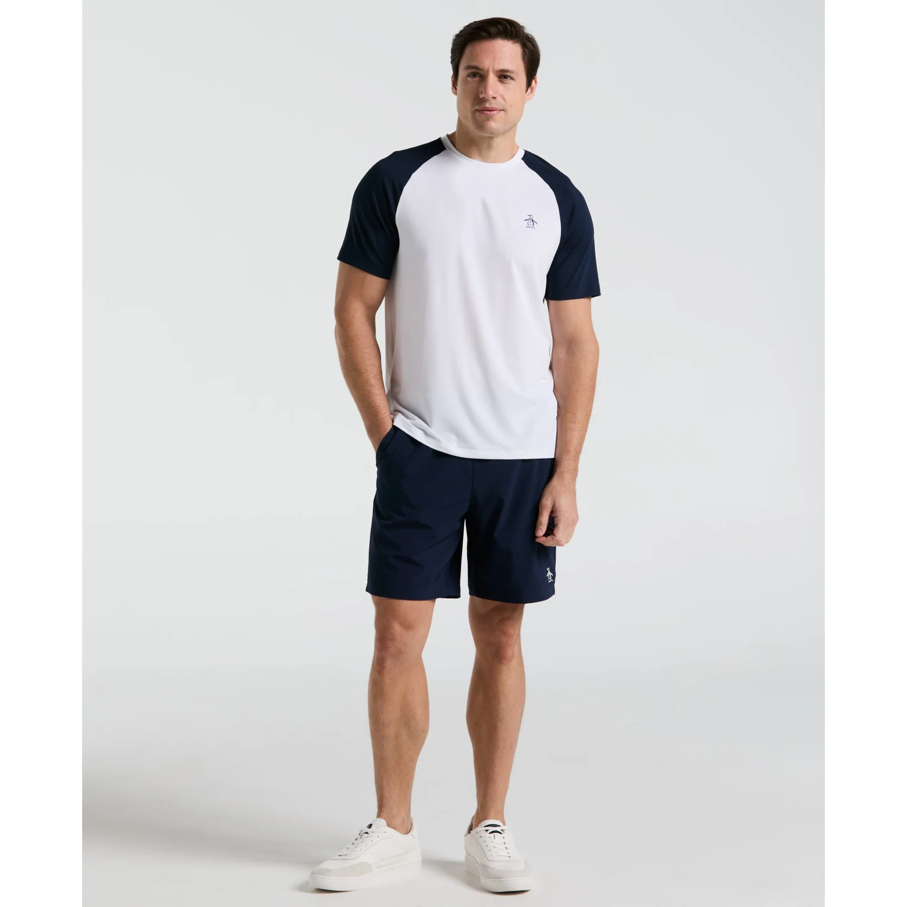 Blocked Performance Tennis T-Shirt In Bright White - Image 4
