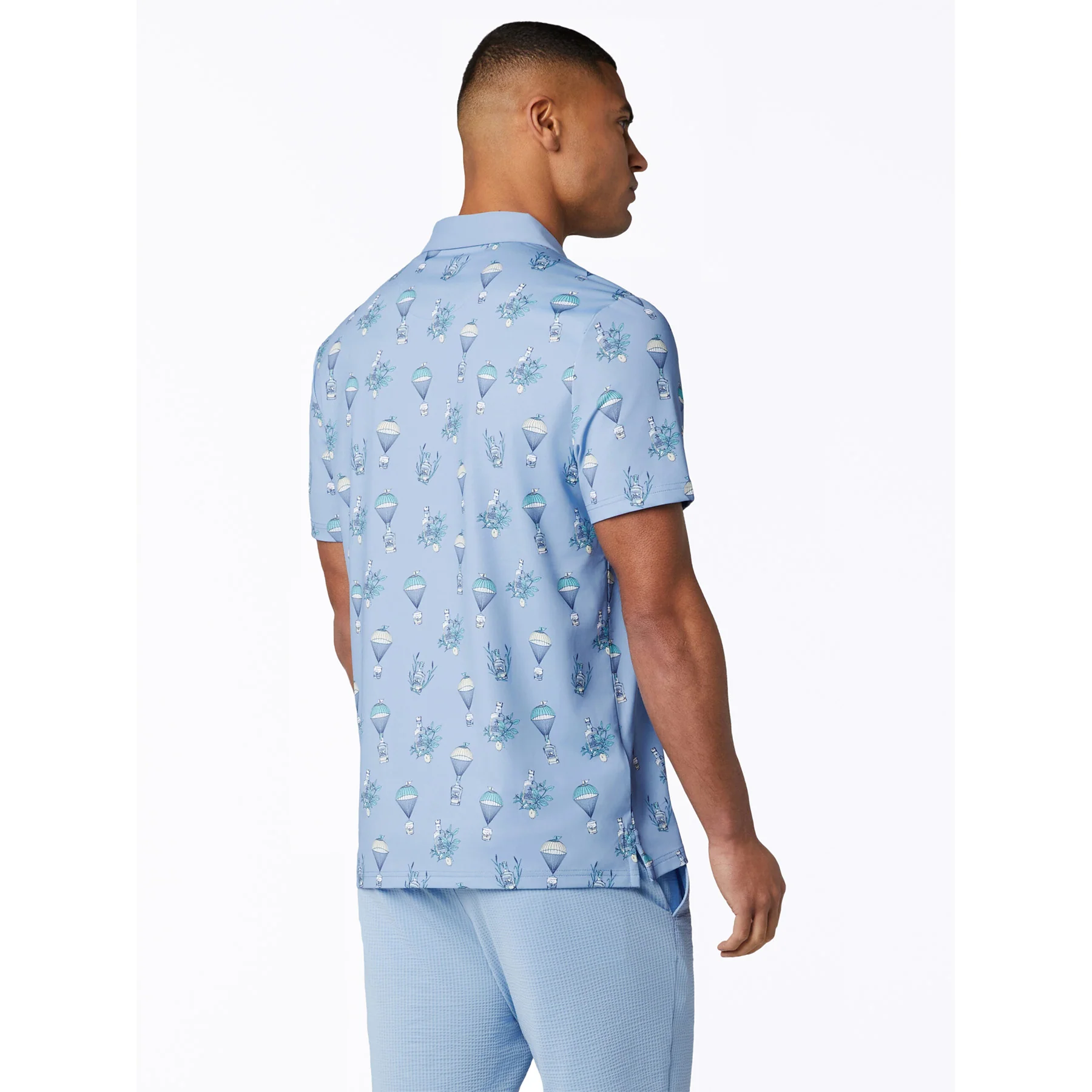 Botanical Drink Golf Polo In Baby Blue Jay - Image 2
