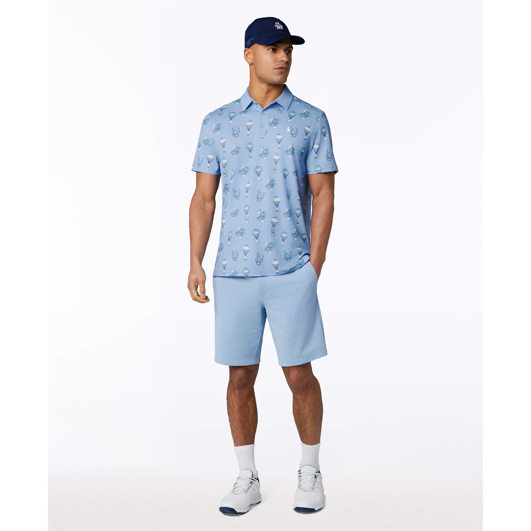 Botanical Drink Golf Polo In Baby Blue Jay - Image 4