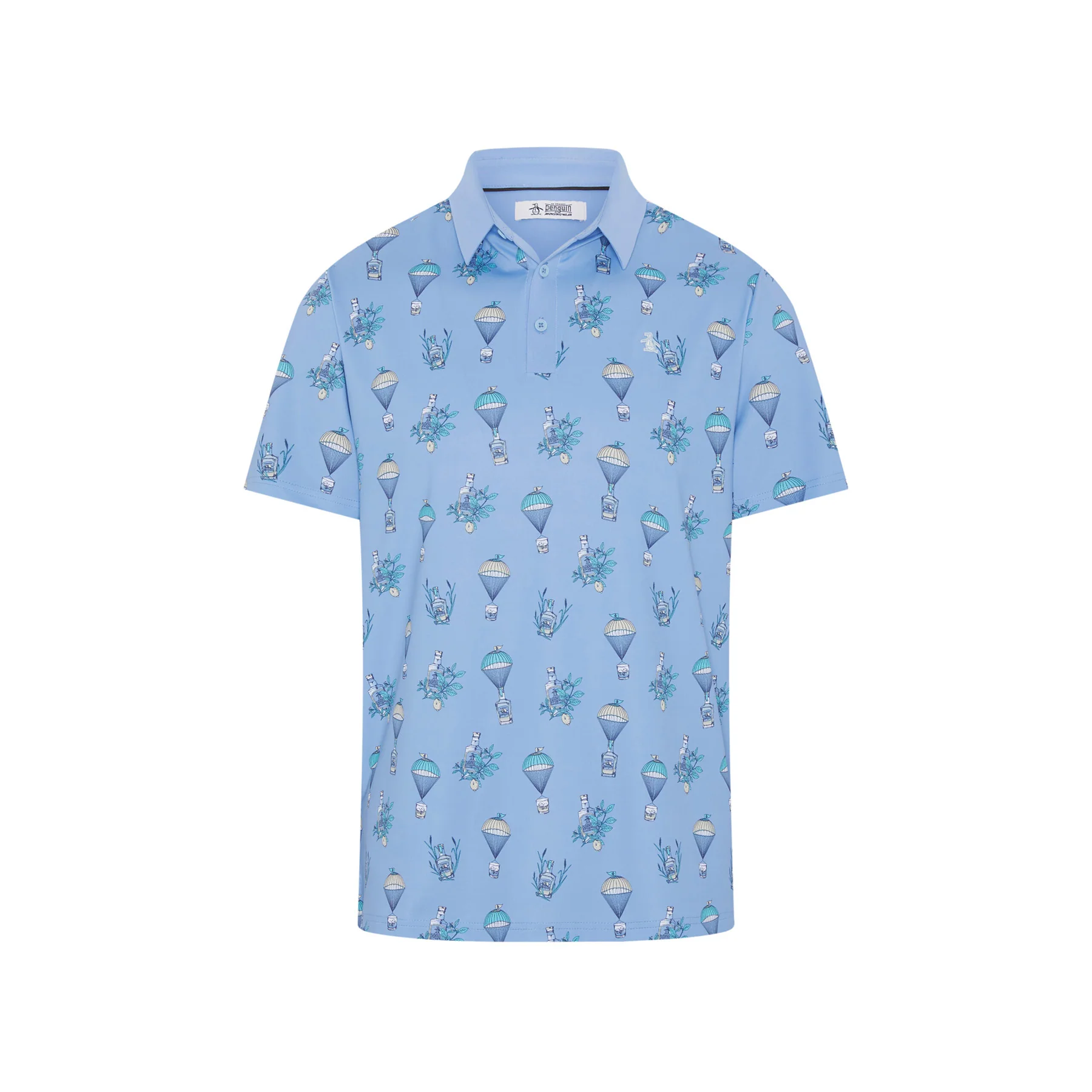 Botanical Drink Golf Polo In Baby Blue Jay - Image 5