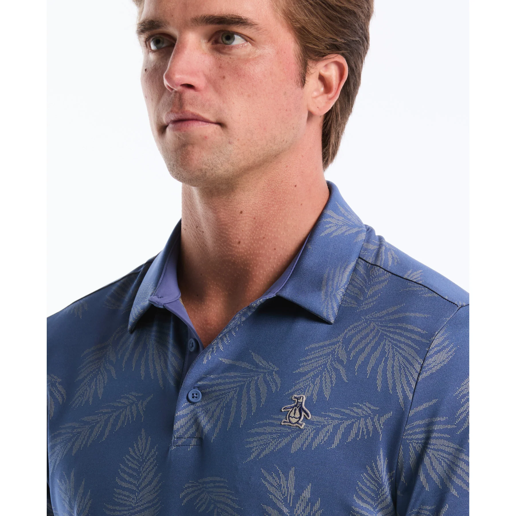 Botanical Jacquard Golf Polo In True Navy - Image 3