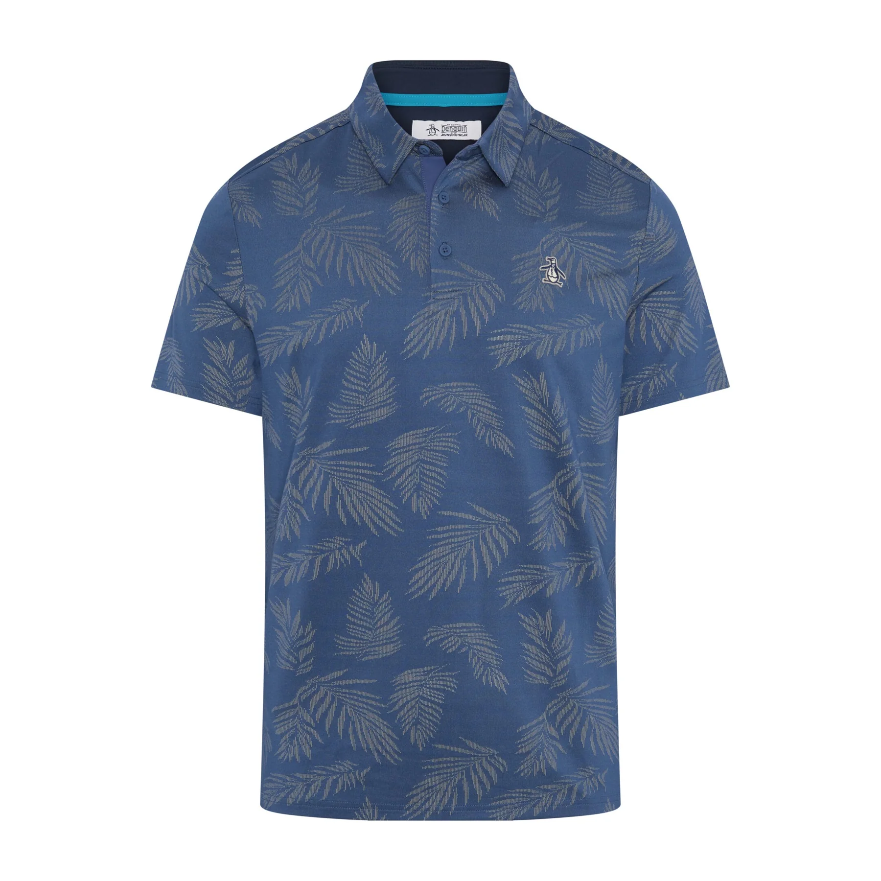 Botanical Jacquard Golf Polo In True Navy - Image 6