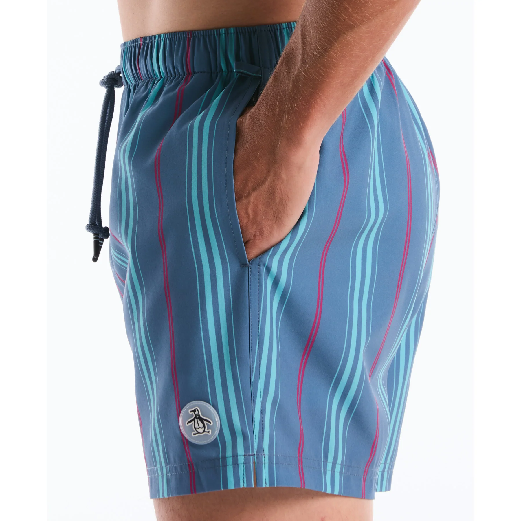 Box Stripe Swim Shorts In Copen Blue - Image 4