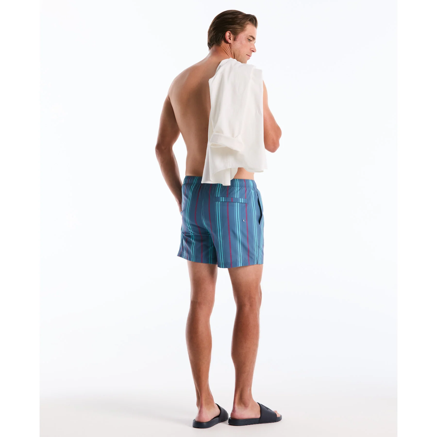 Box Stripe Swim Shorts In Copen Blue - Image 5