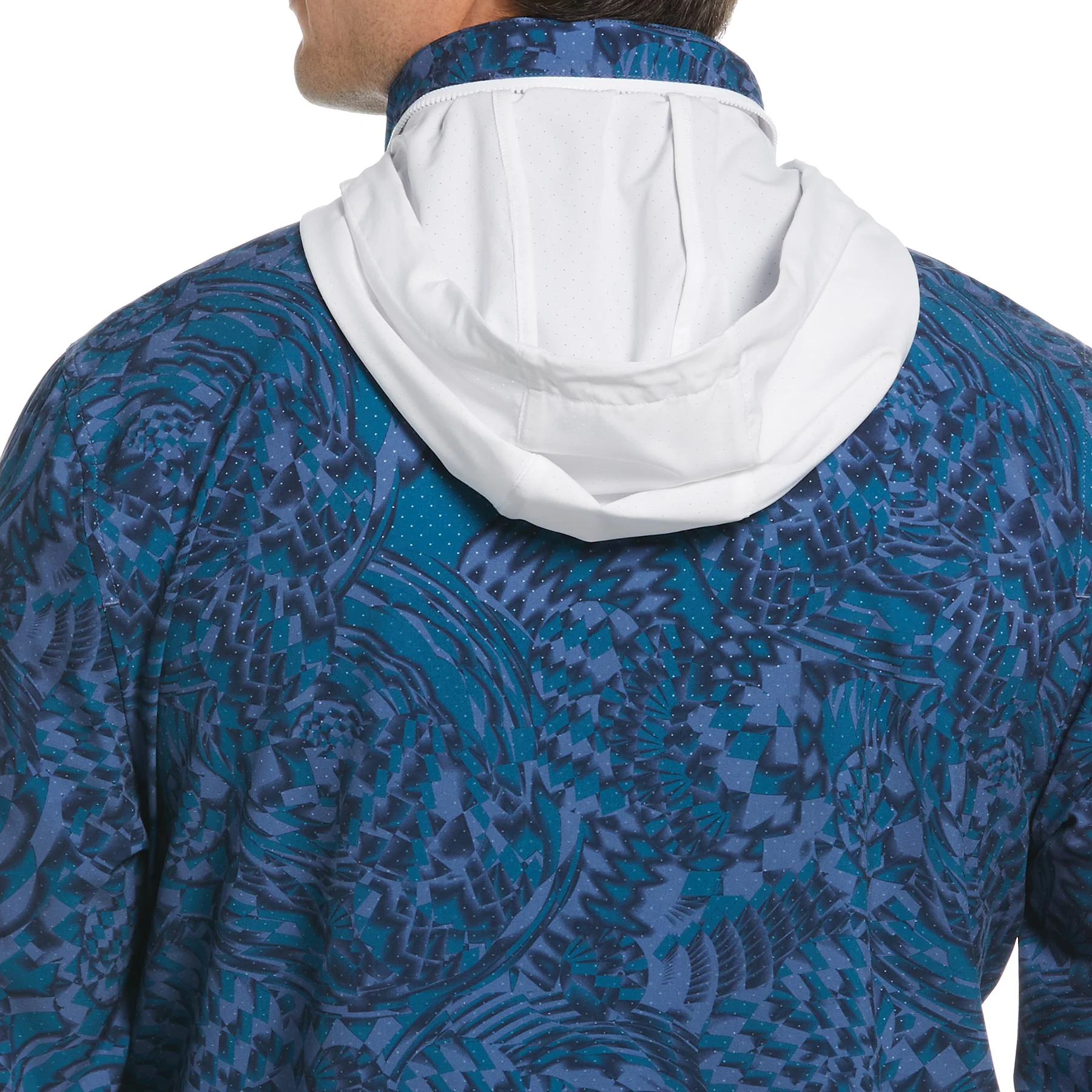 Checked Performance Tennis Wind Jacket In Black Iris - Image 4