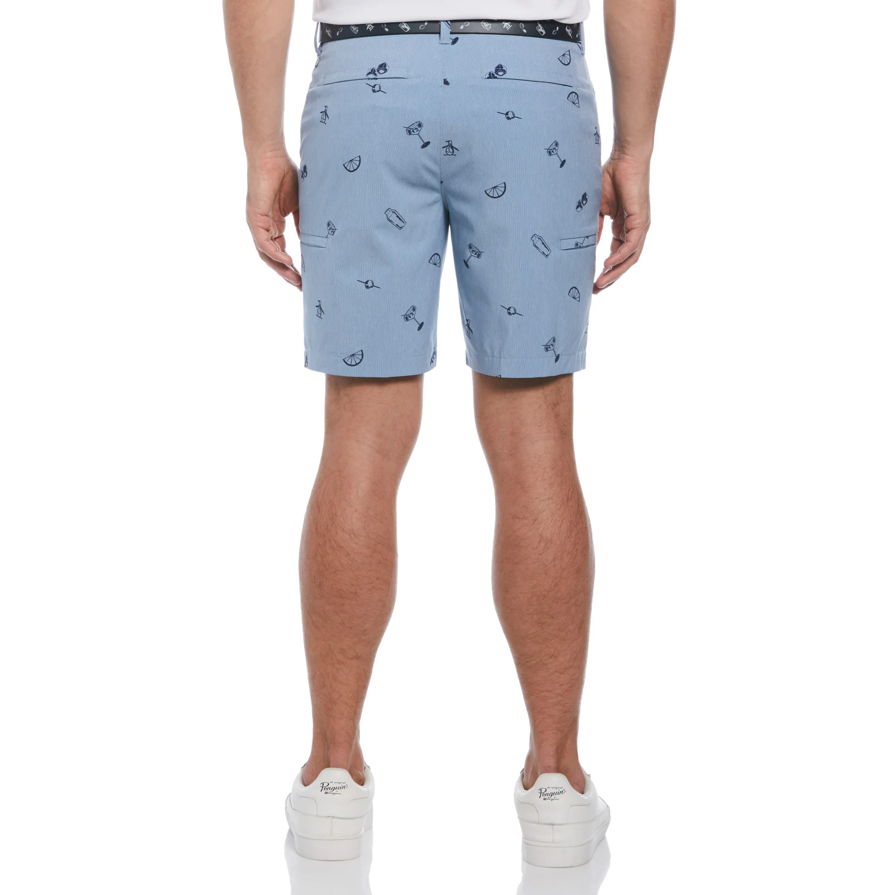 Cocktail Print Cargo Shorts In Black Iris - Image 2