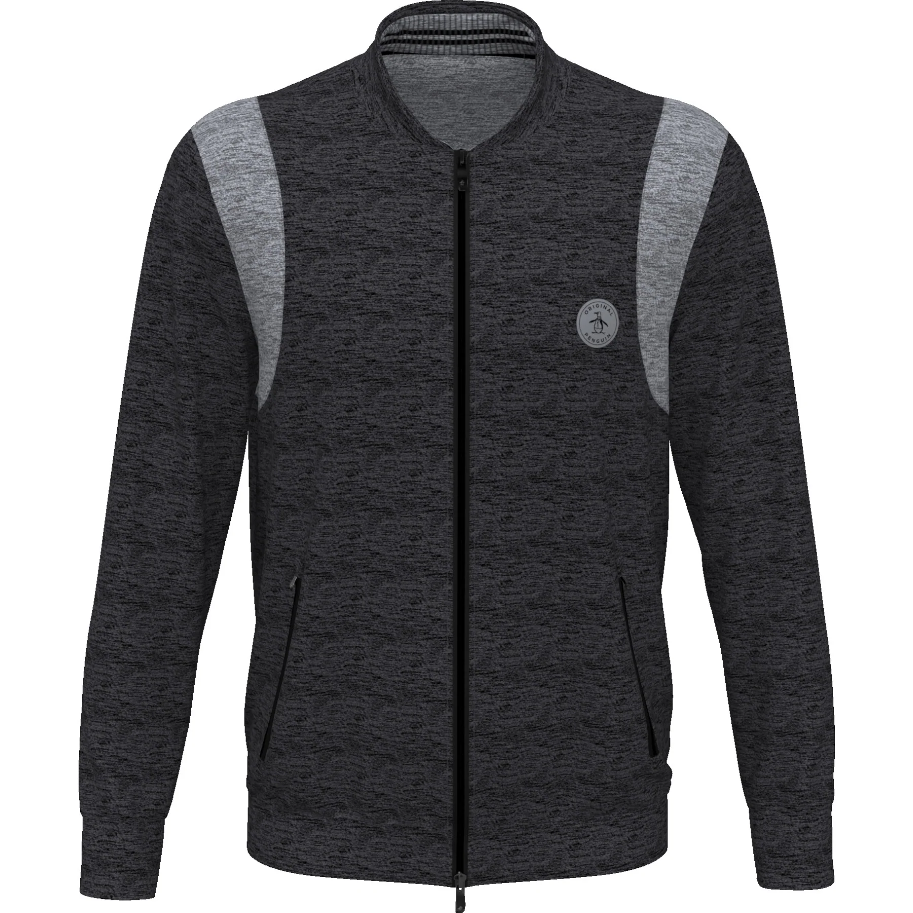 Colour Block 80s Golf Bomber Jacket In Dark Caviar Heather - Image 3