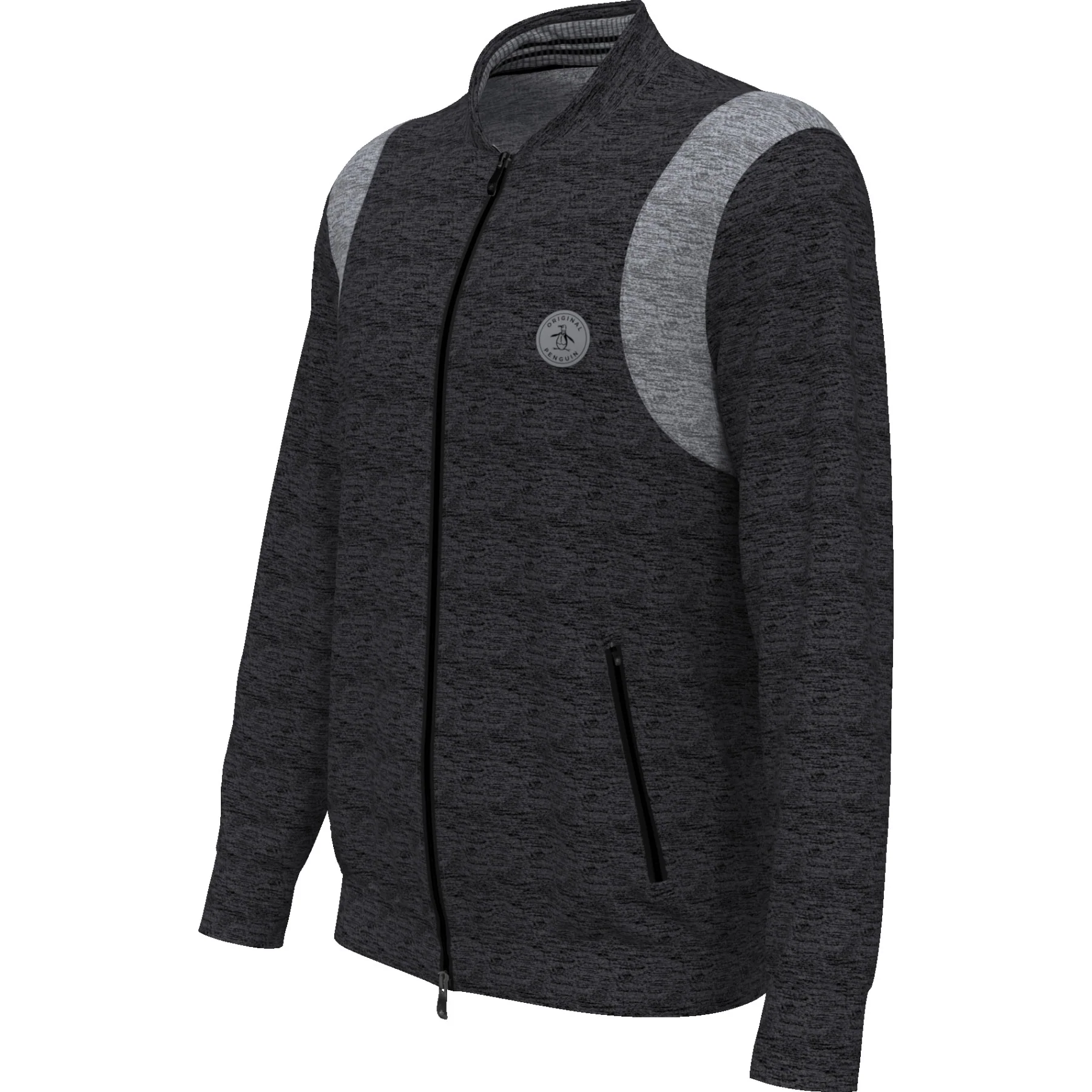 Colour Block 80s Golf Bomber Jacket In Dark Caviar Heather - Image 5