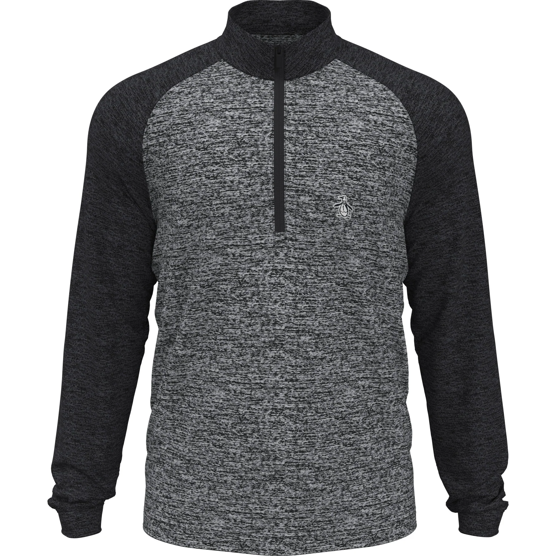 Colour Block 1/4 Zip Pullover In Dark Caviar Heather - Image 4