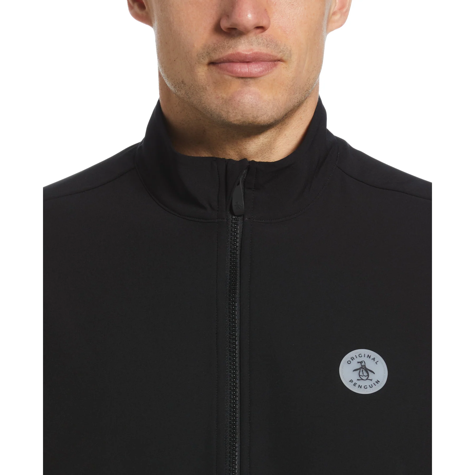 Colour Block Fleece Full Zip Golf Jacket In Dark Caviar Heather - Image 3