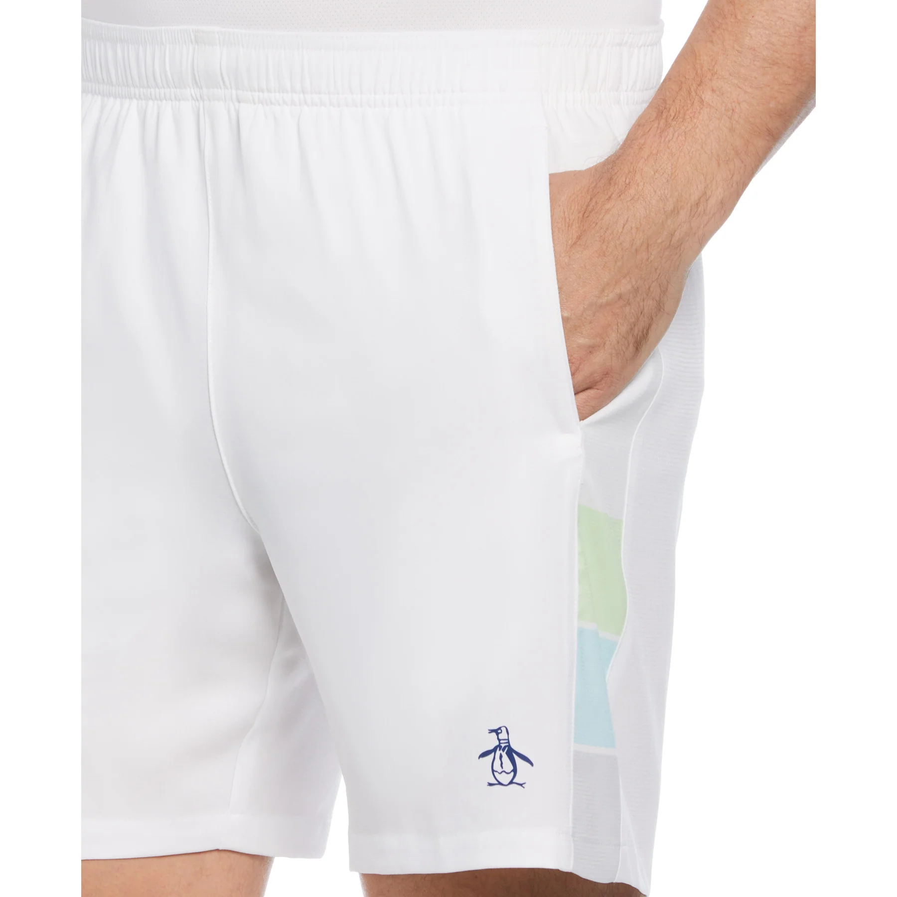Colour Block Performance Tennis Shorts In Bright White - Image 3