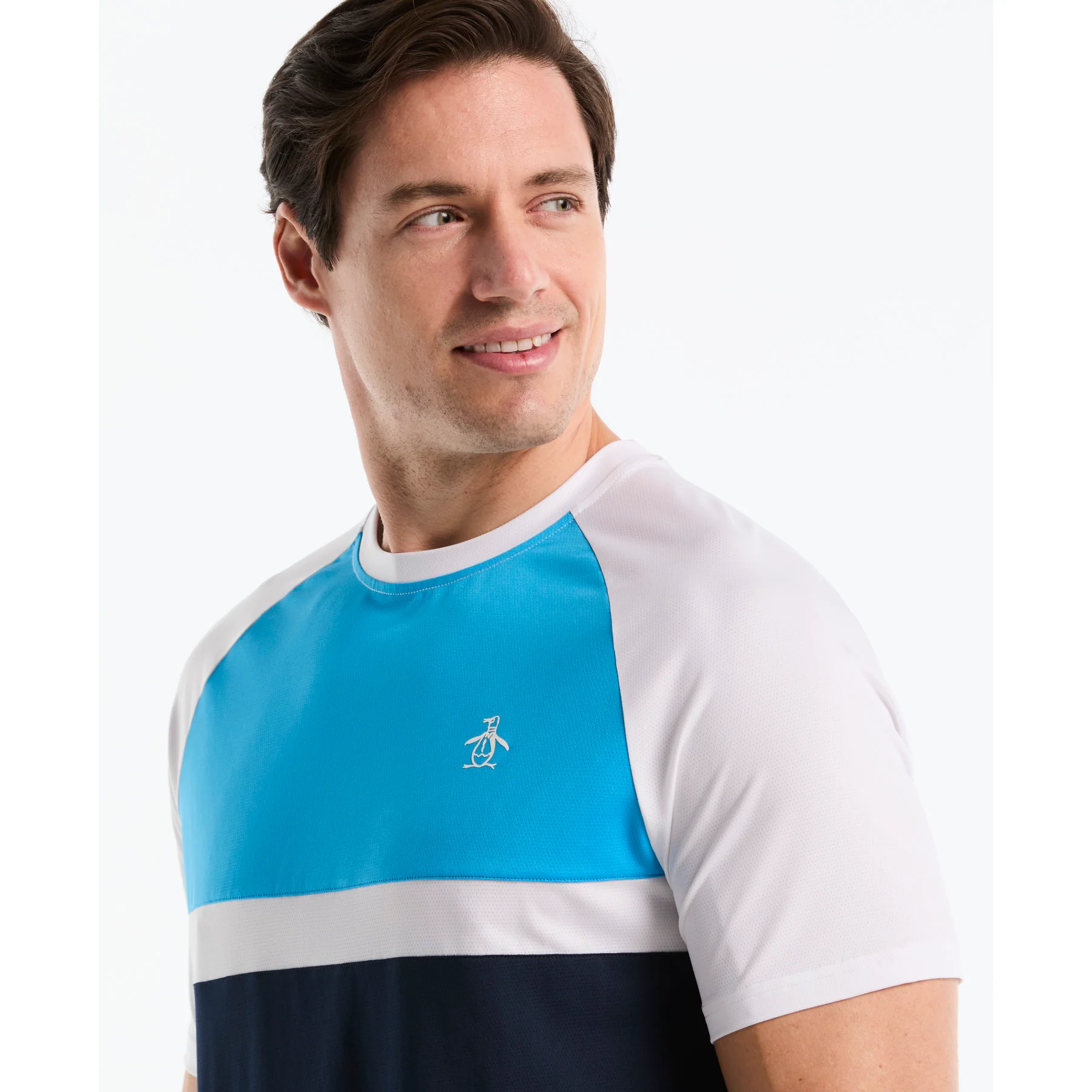 Colour Block Tennis T-Shirt In Malibu Blue - Image 3