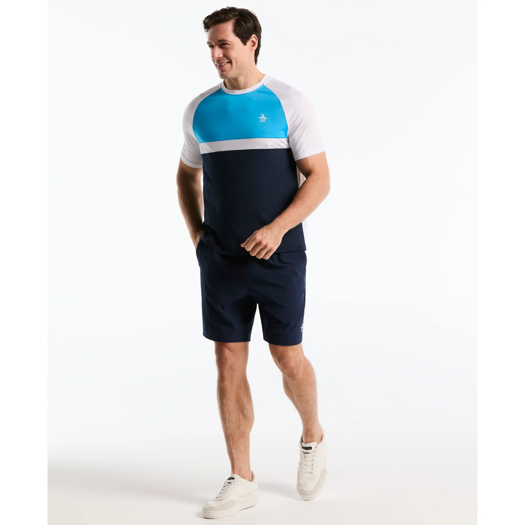 Colour Block Tennis T-Shirt In Malibu Blue - Image 5