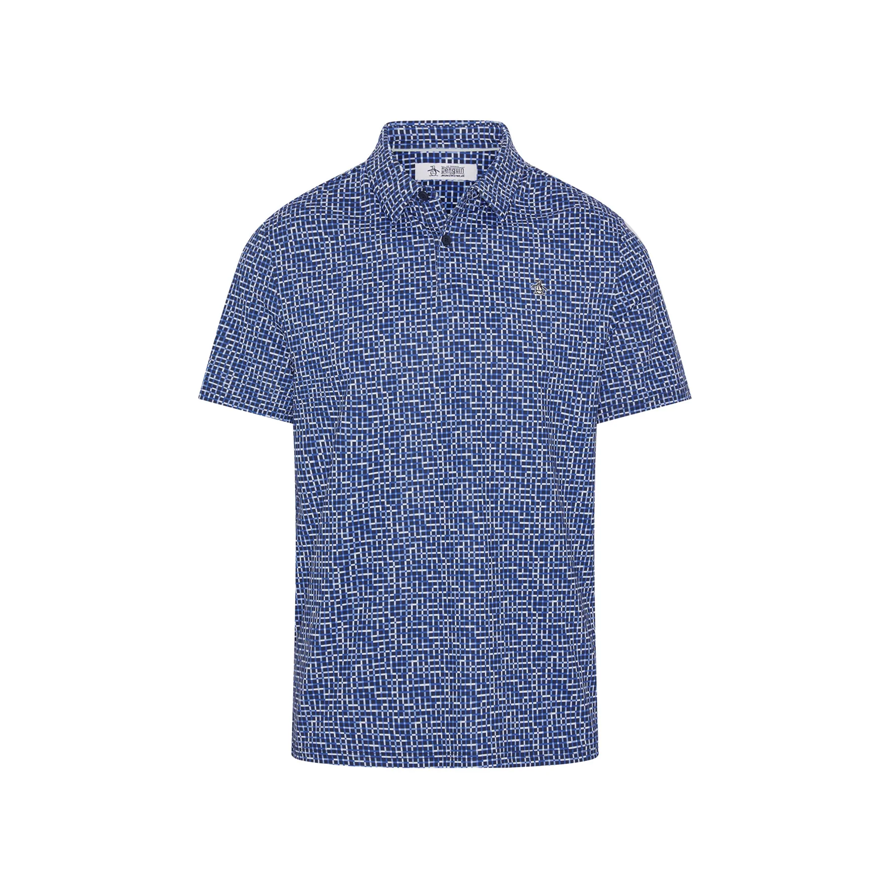 Colour Theory Gingham Golf Polo In Black Iris - Image 6
