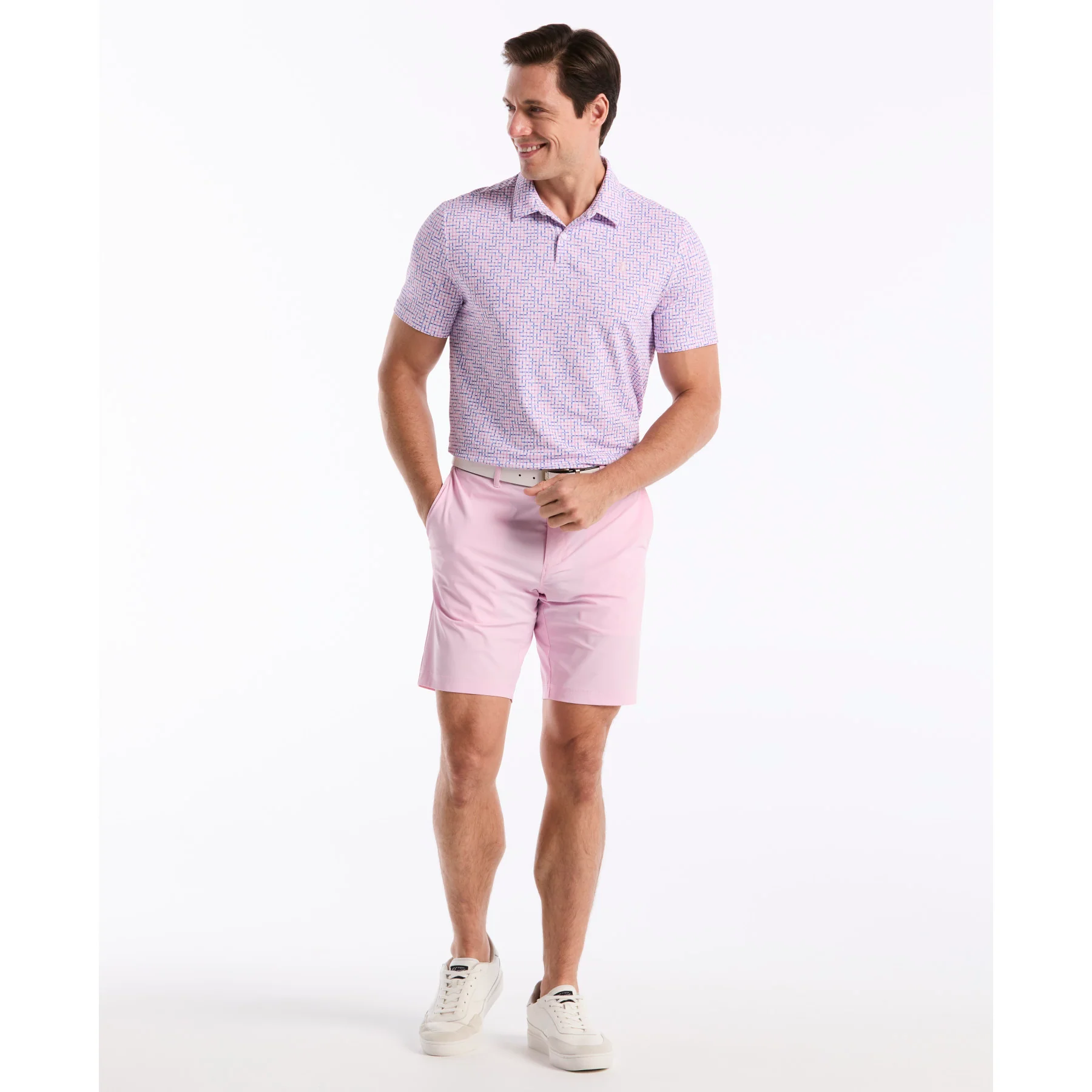 Colour Theory Gingham Golf Polo In Pirouette - Image 4