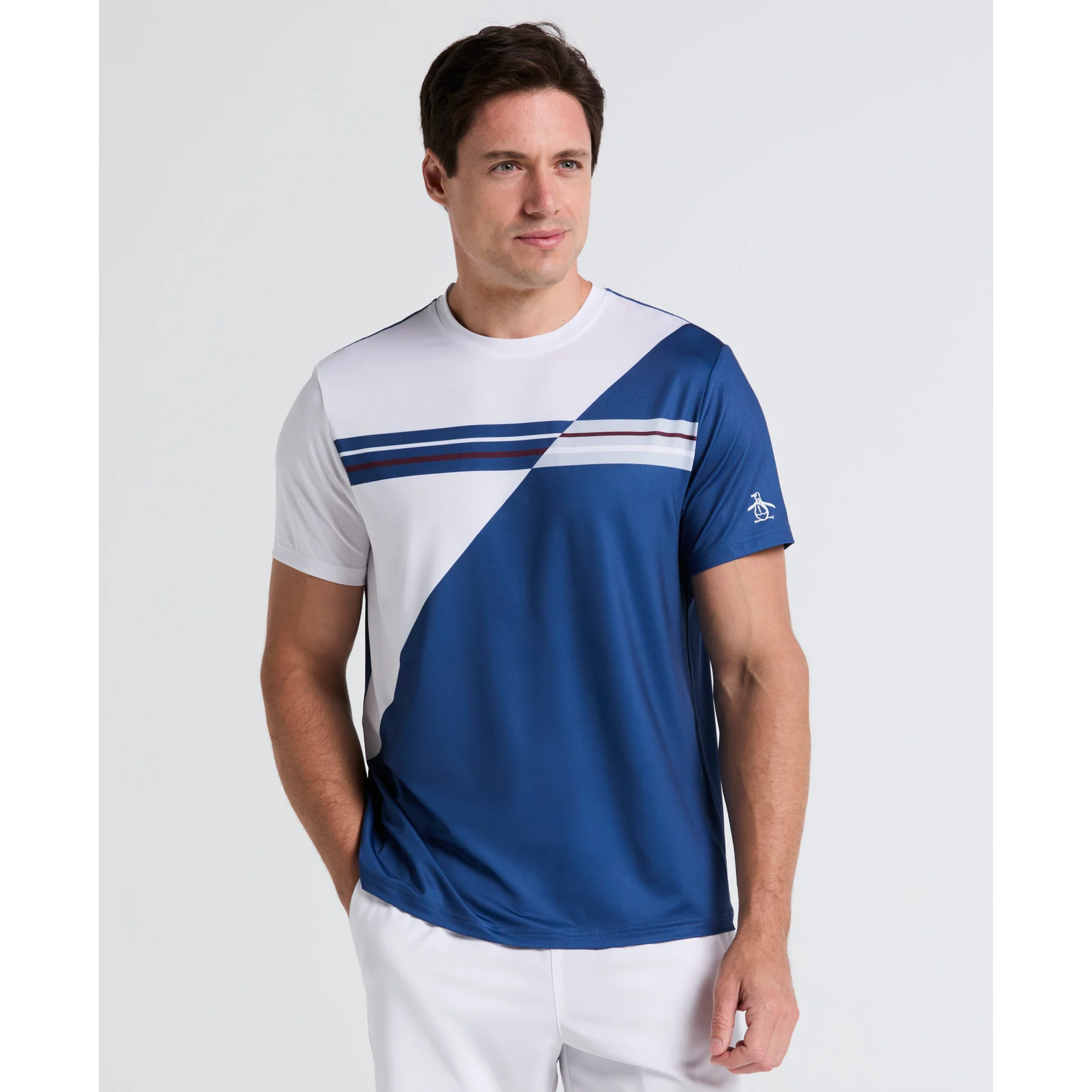 Colourblock Performance Tennis T-Shirt In True Navy