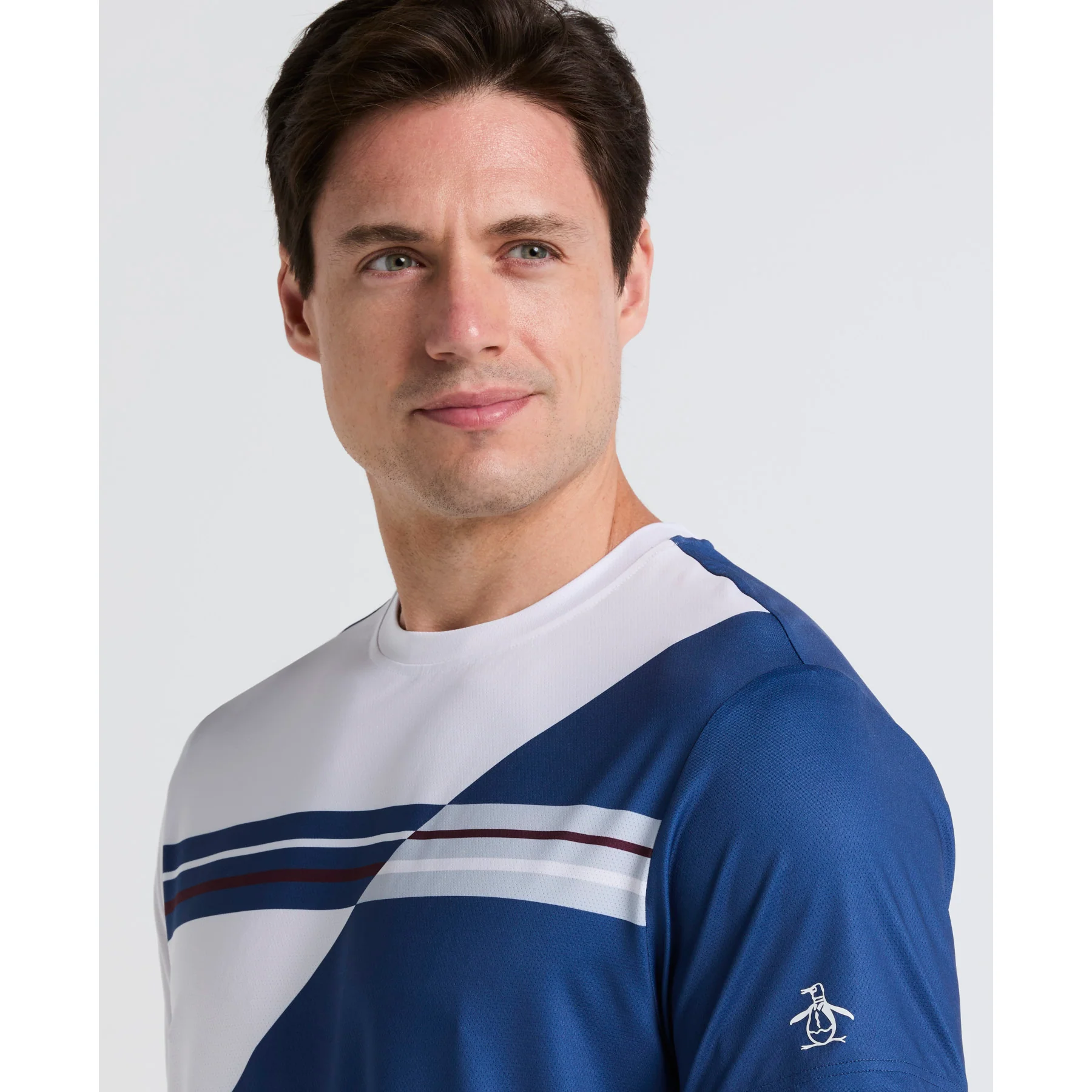 Colourblock Performance Tennis T-Shirt In True Navy - Image 3