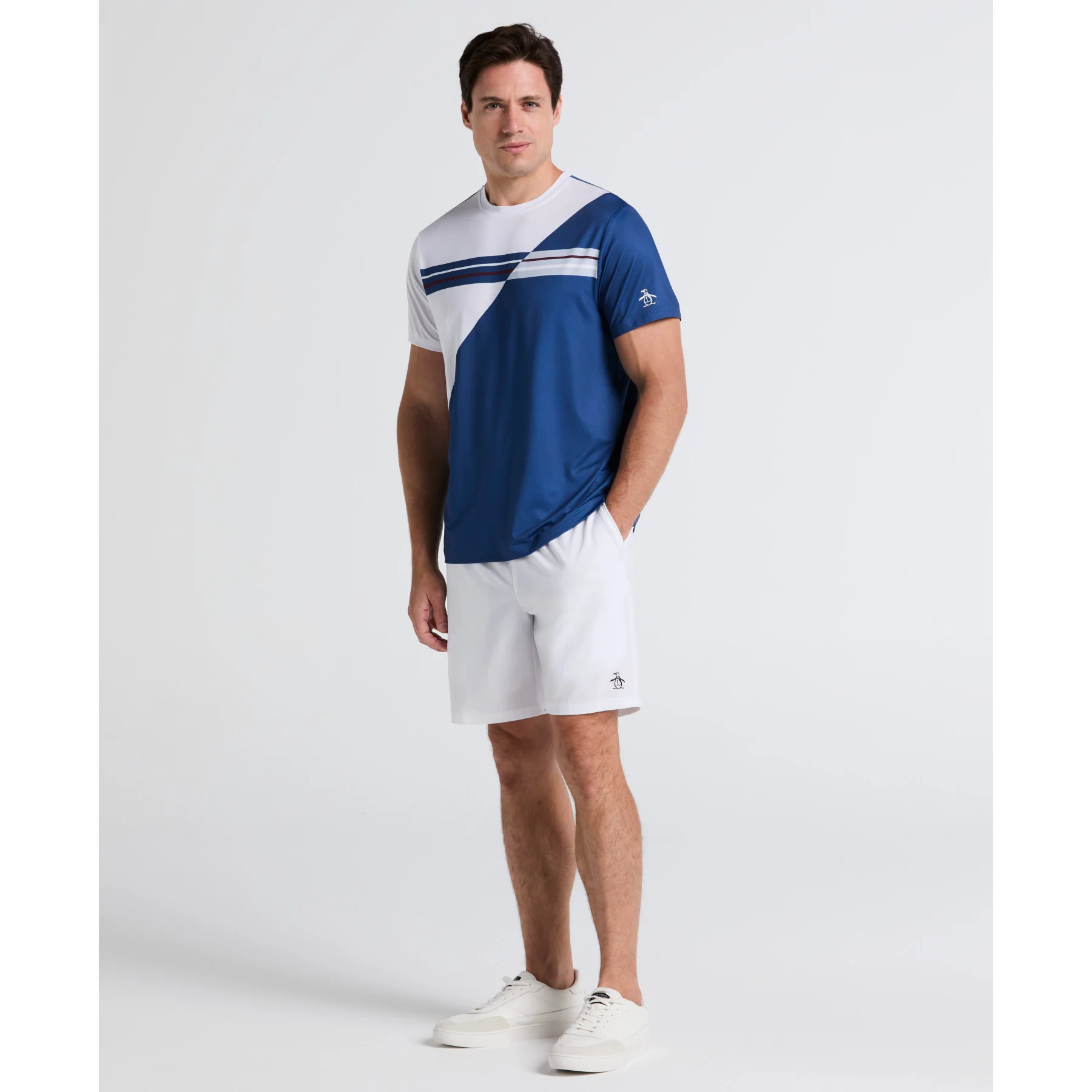 Colourblock Performance Tennis T-Shirt In True Navy - Image 4