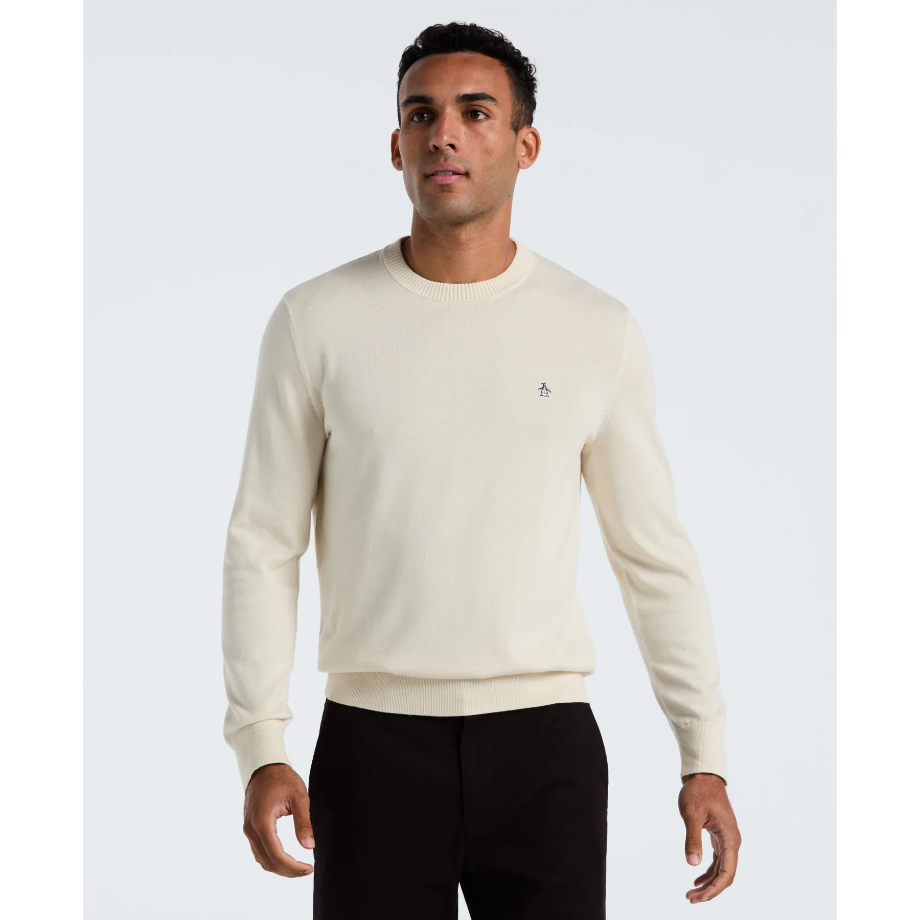 Cotton Crew Neck Sweater In Birch