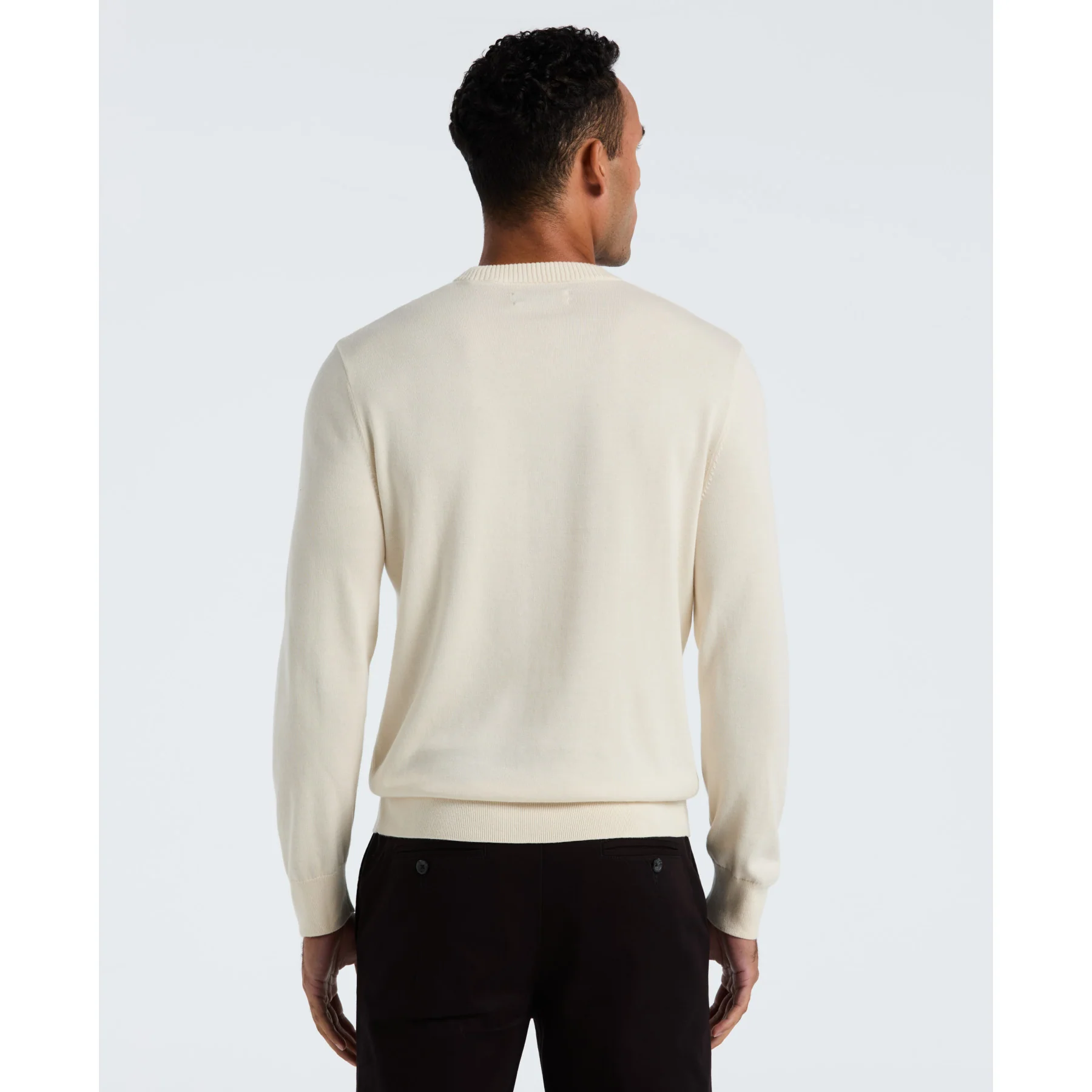 Cotton Crew Neck Sweater In Birch - Image 2